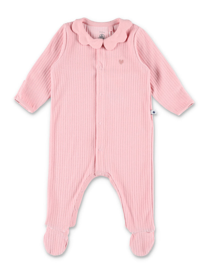 Kid - Plain velour pyjama suit Rose Cotton Jumpsuit