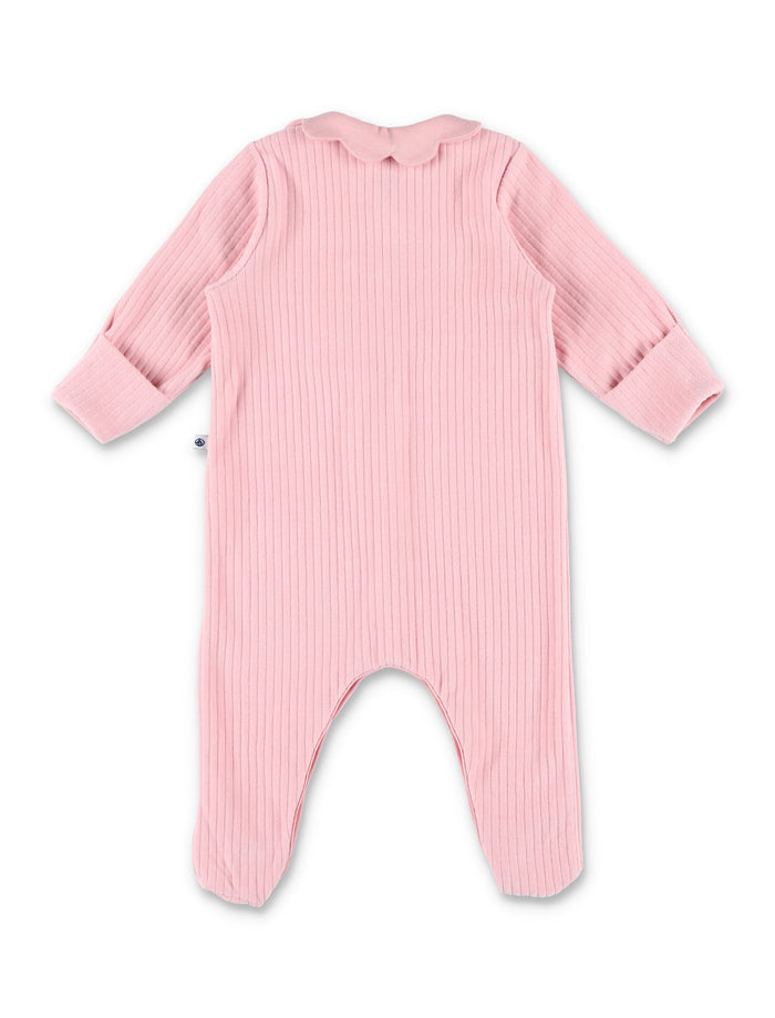Kid - Plain velour pyjama suit Rose Cotton Jumpsuit