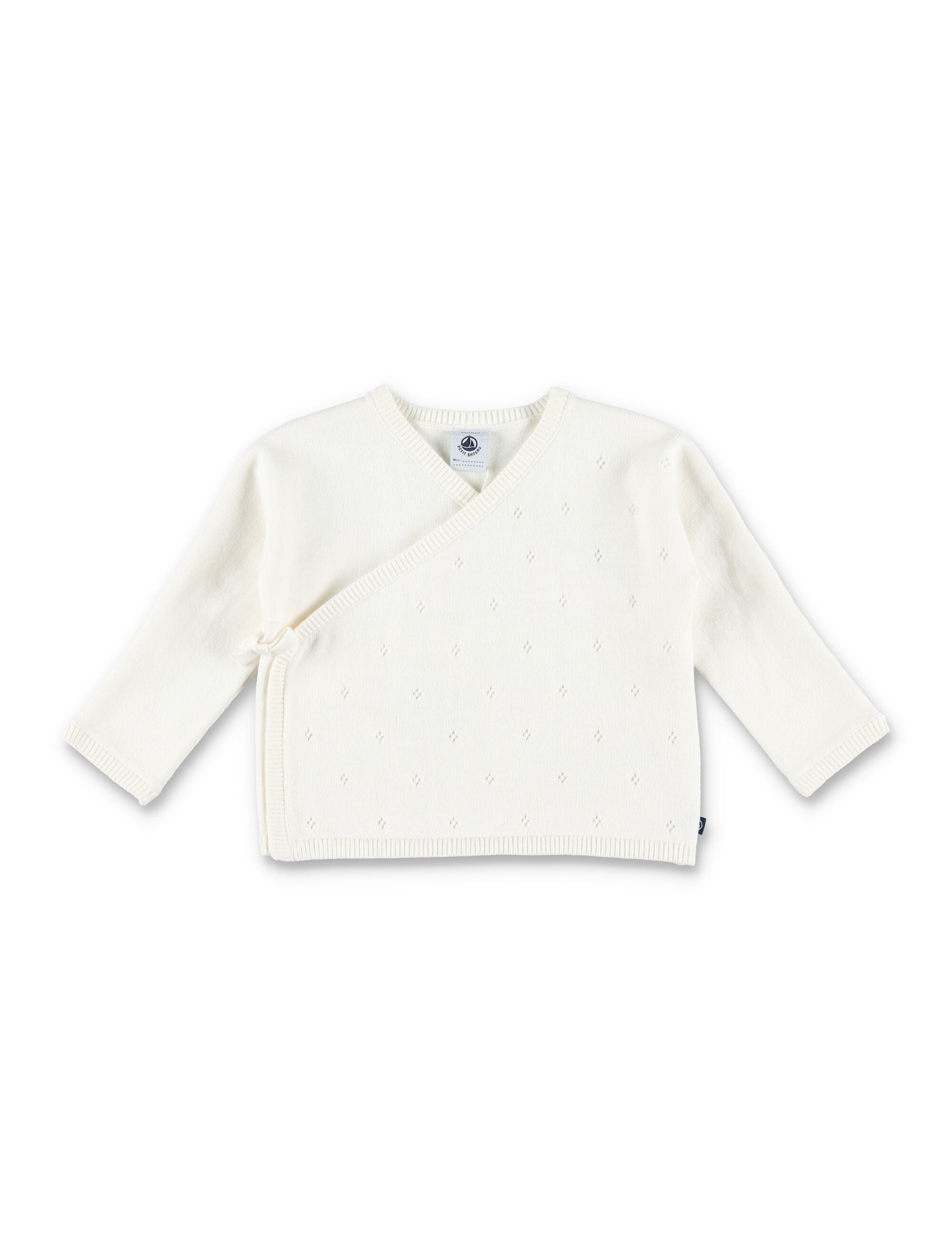 Kid - Openwork knit wrapover top White Wool Sweater
