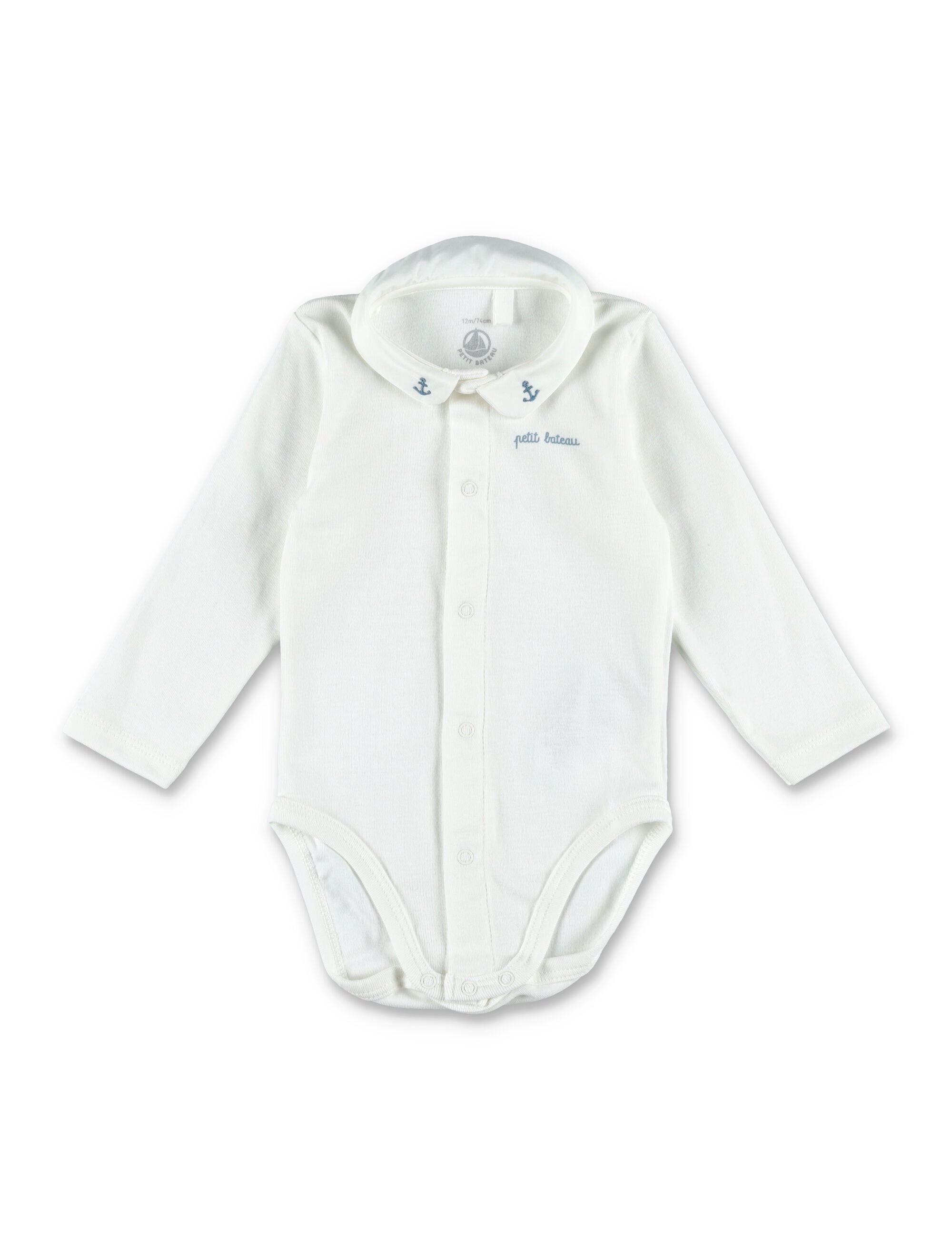 Kid - Embroidered collar body White Cotton Bodysuit