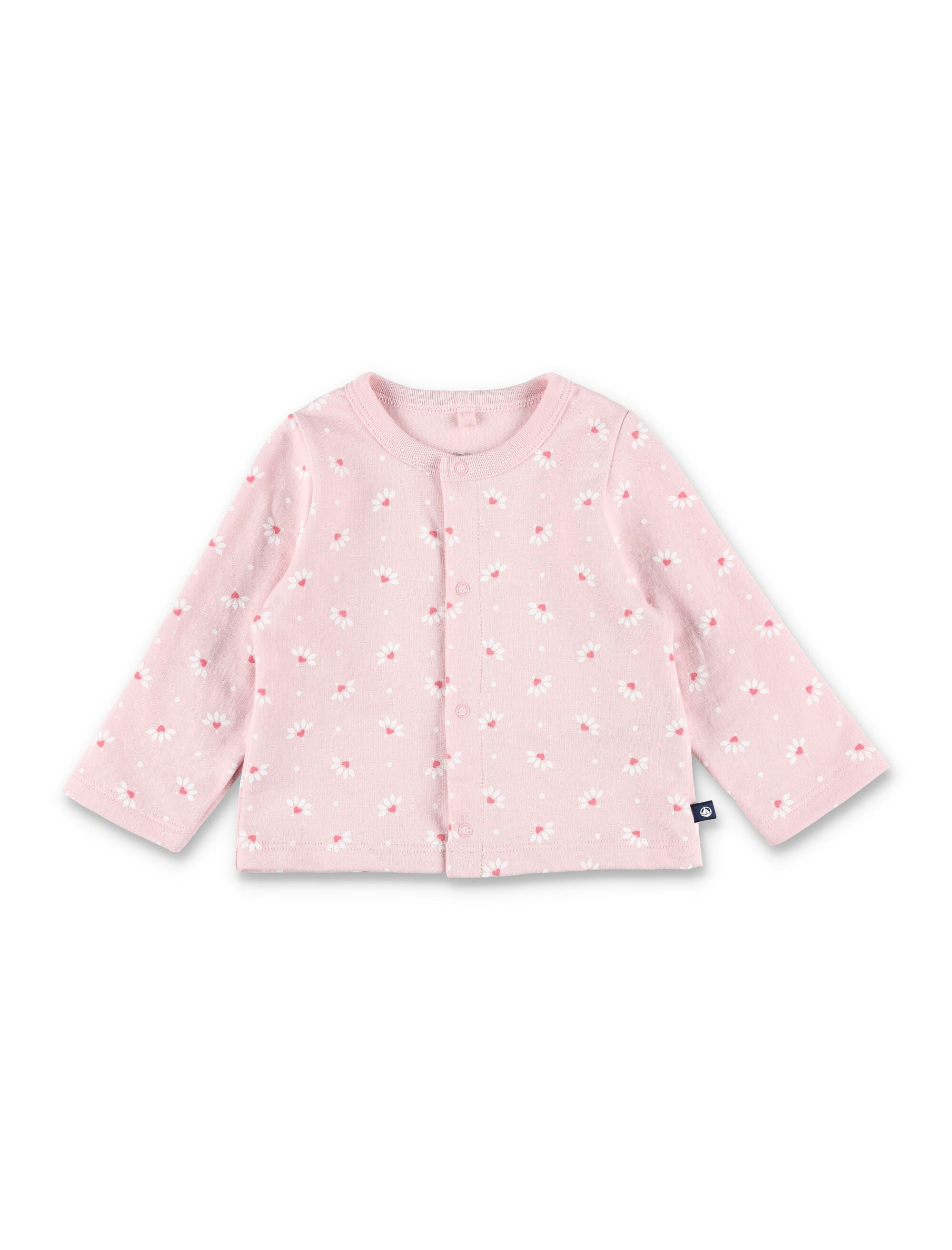 Petit Bateau baby heart-print fleece set with embroidered body Pink Cotton