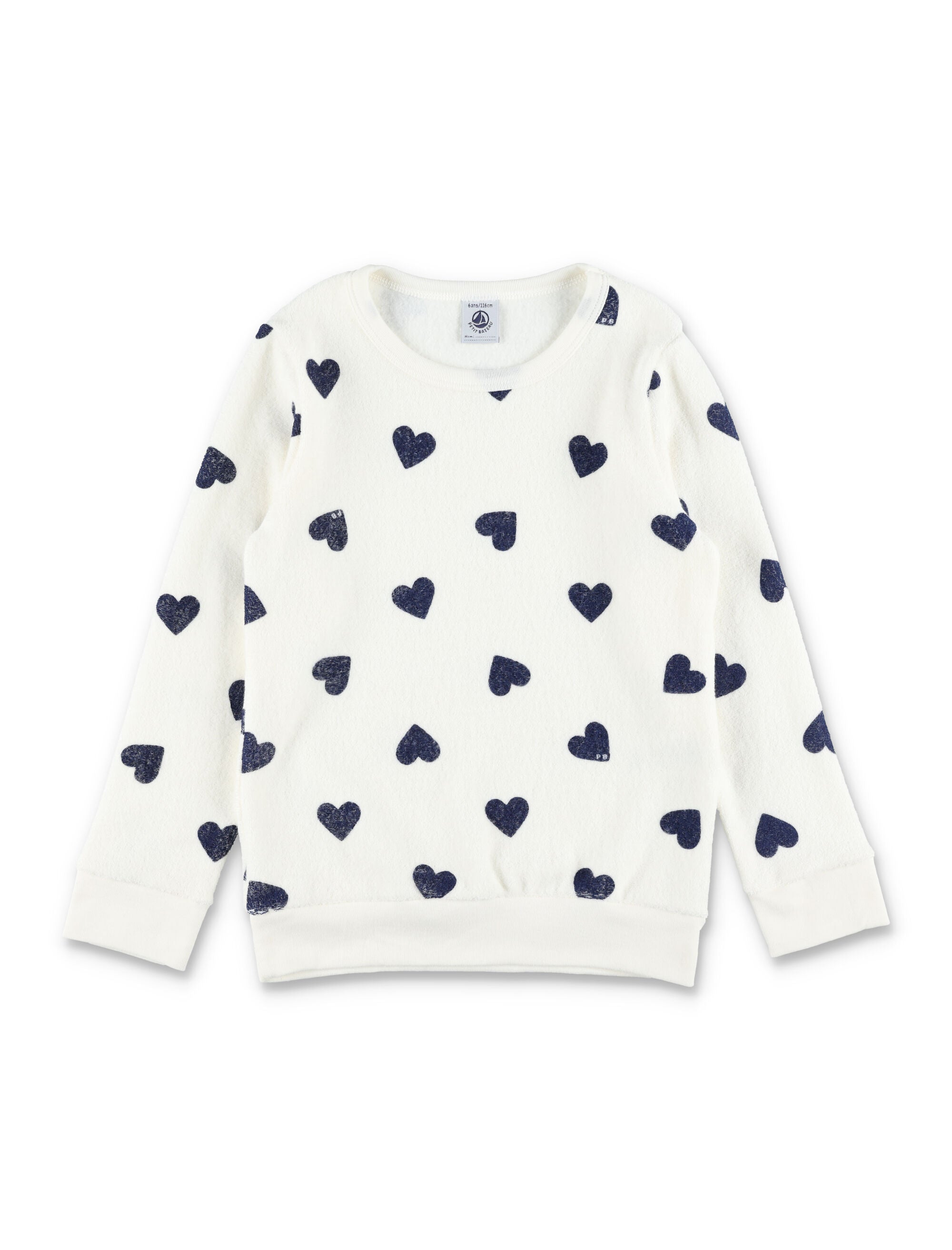 Petit Bateau cotton terry pyjamas with heart print White