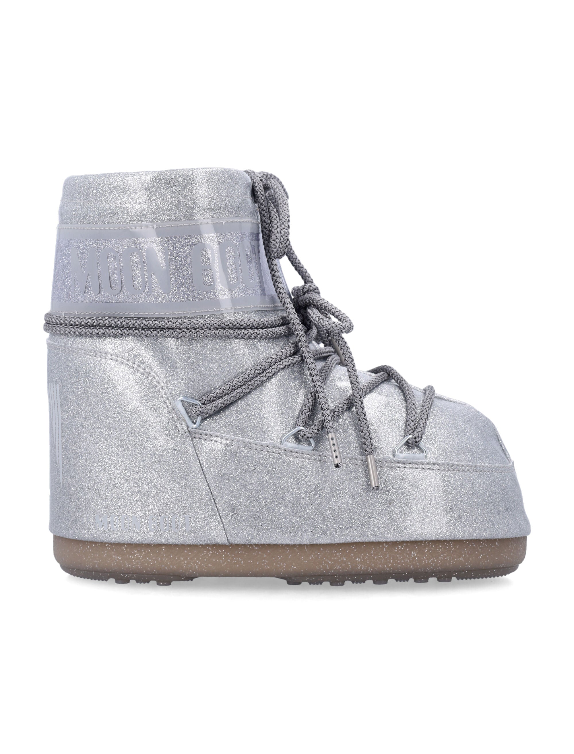 Moon Boot Icon Low Silver Glitter Kids Upper Polyurethane