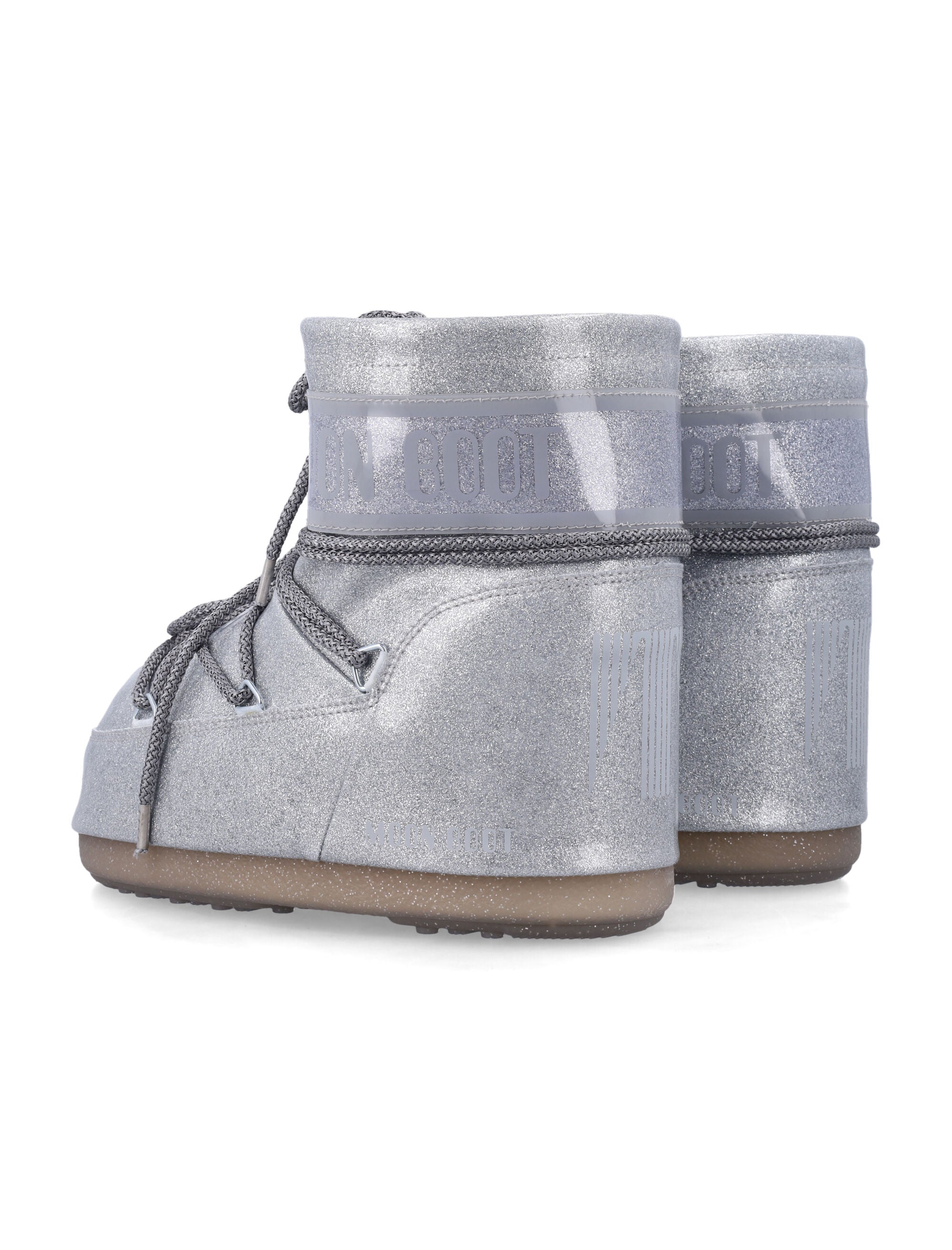 Moon Boot Icon Low Silver Glitter Kids Upper Polyurethane
