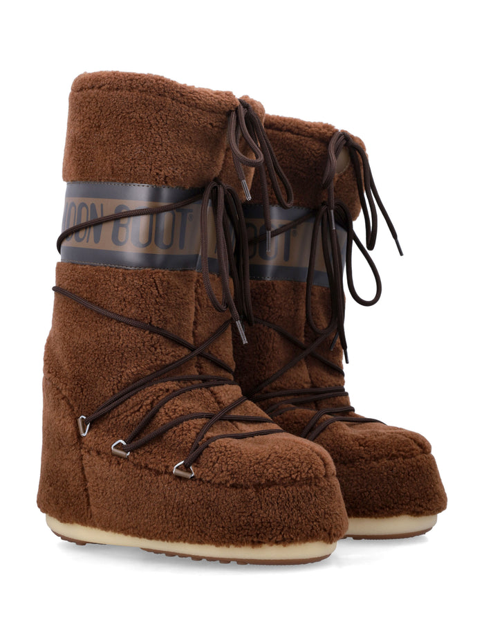 Moon Boot Icon brown fleece knee-high boots Upper