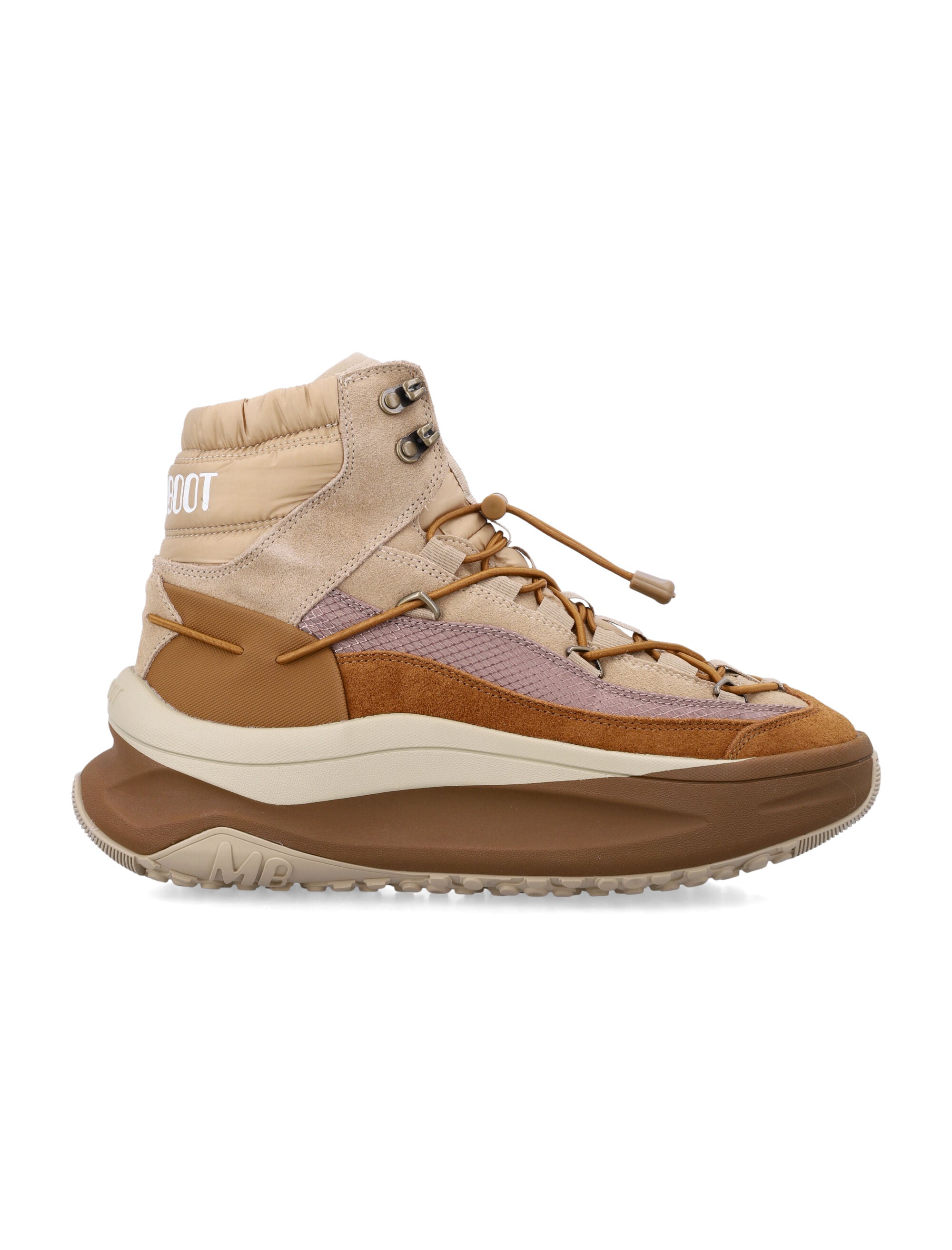 Moon Boot Moon247 brown and beige Xlace mid sneakers Safari Upper
