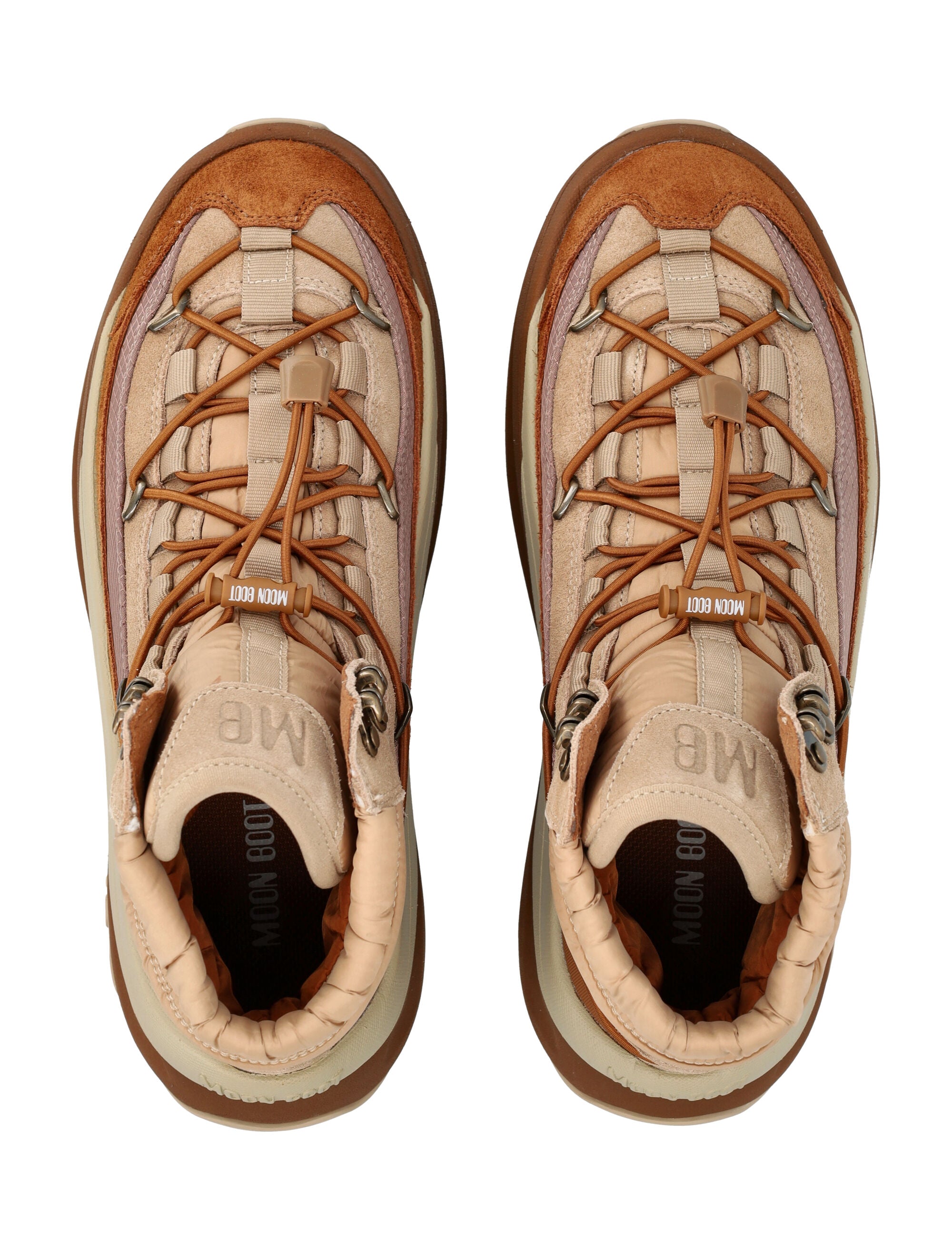 Moon Boot Moon247 brown and beige Xlace mid sneakers Safari Upper