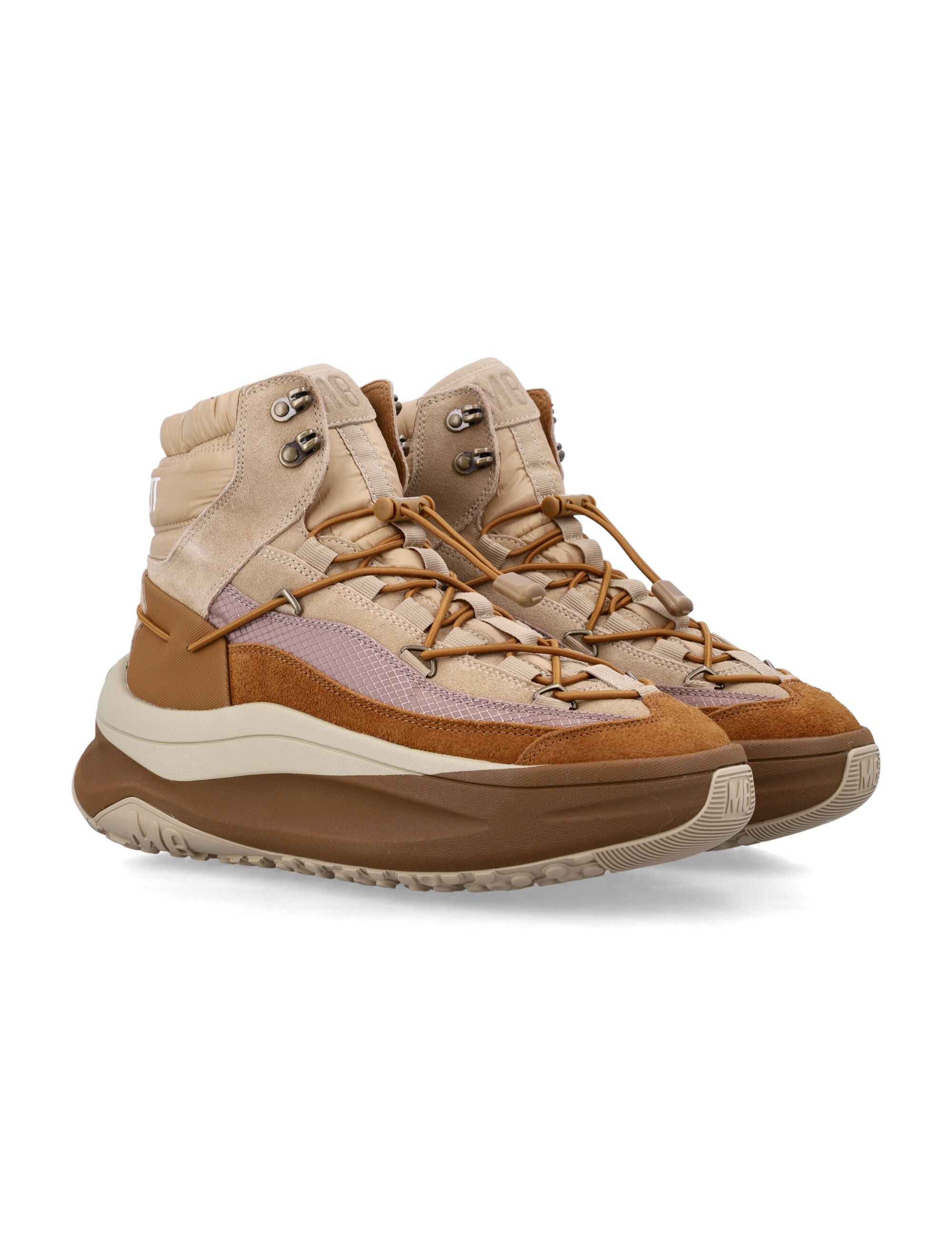 Moon Boot Moon247 brown and beige Xlace mid sneakers Safari Upper