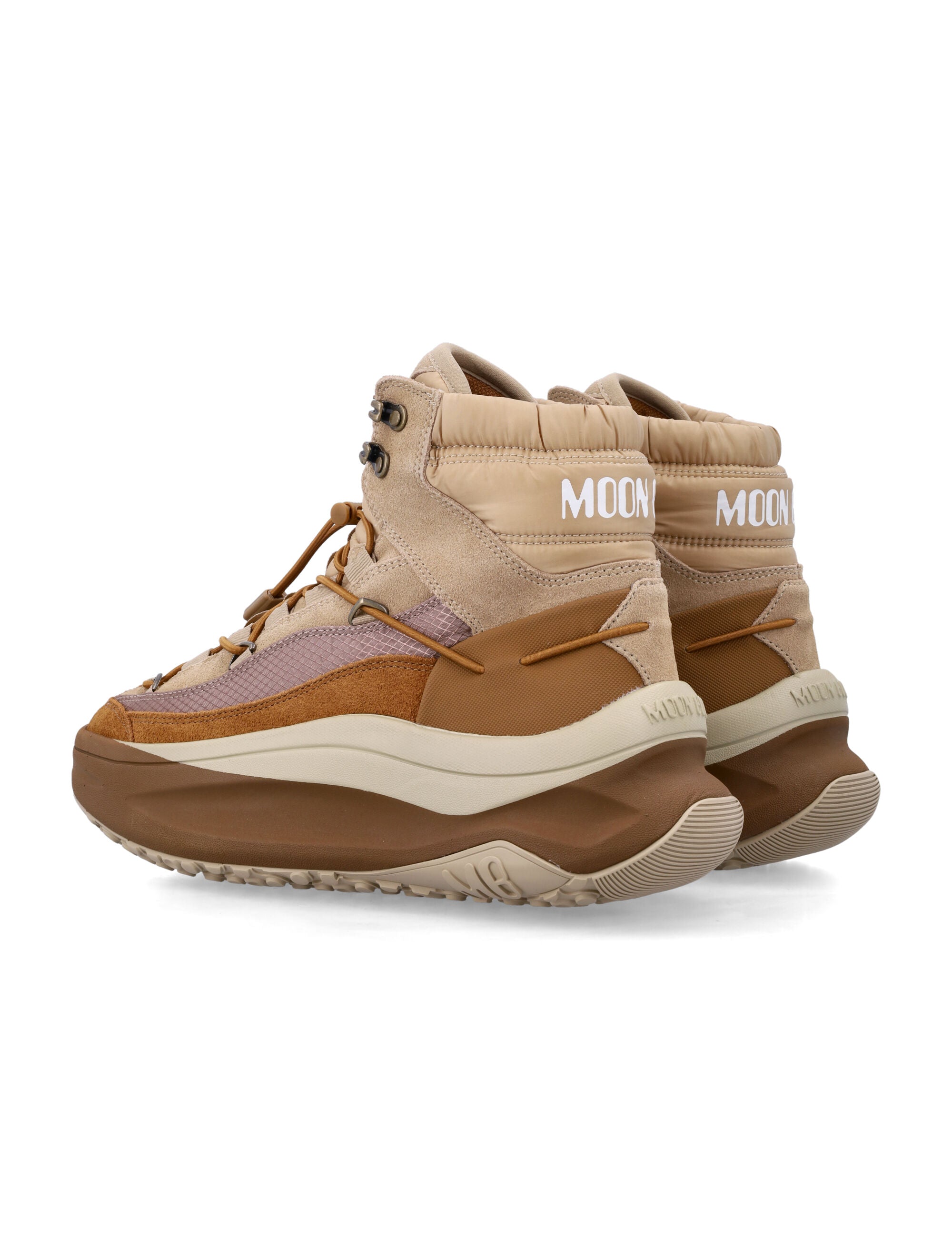 Moon Boot Moon247 brown and beige Xlace mid sneakers Safari Upper