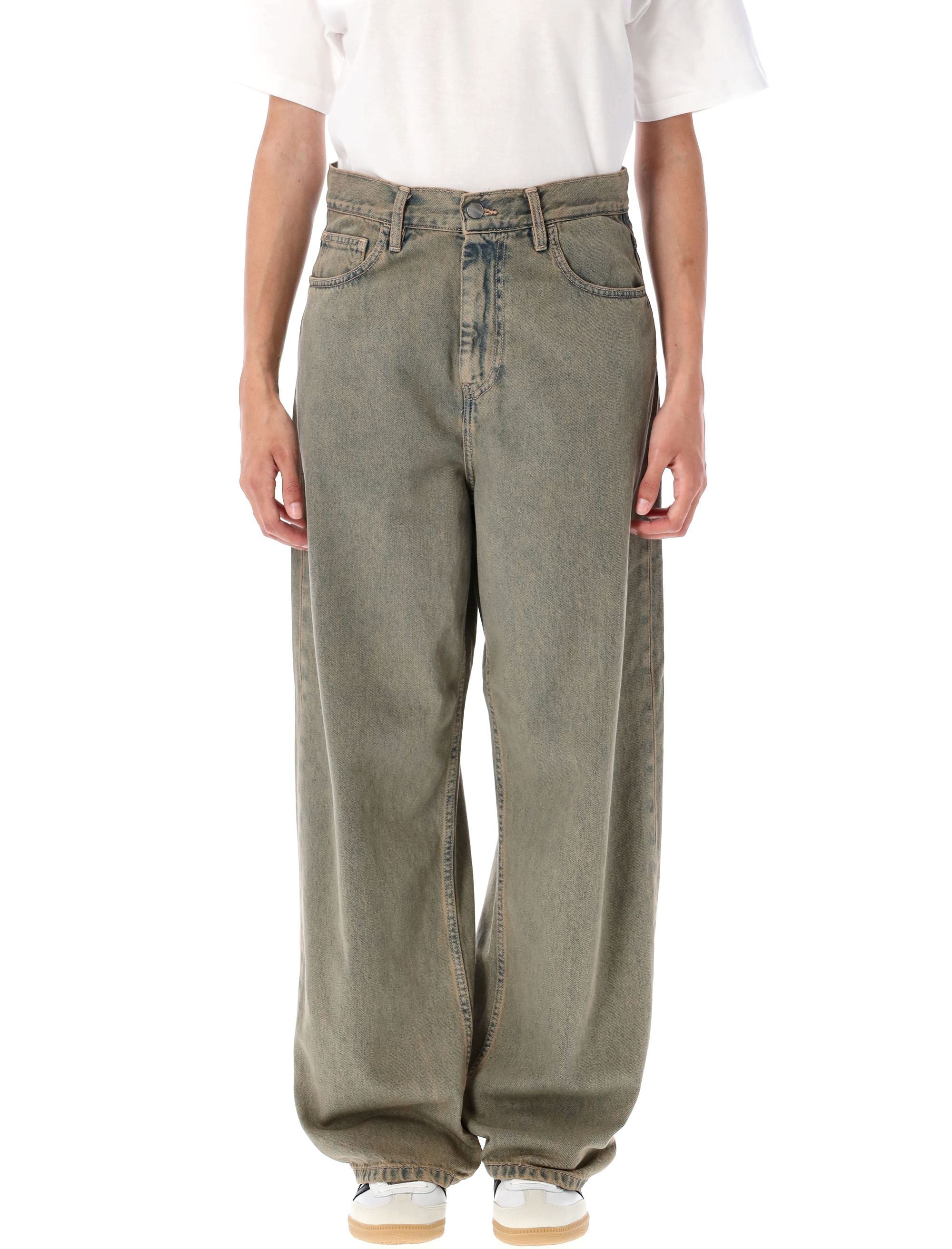 Brandon denim pant Blue Leather Cotton Jean