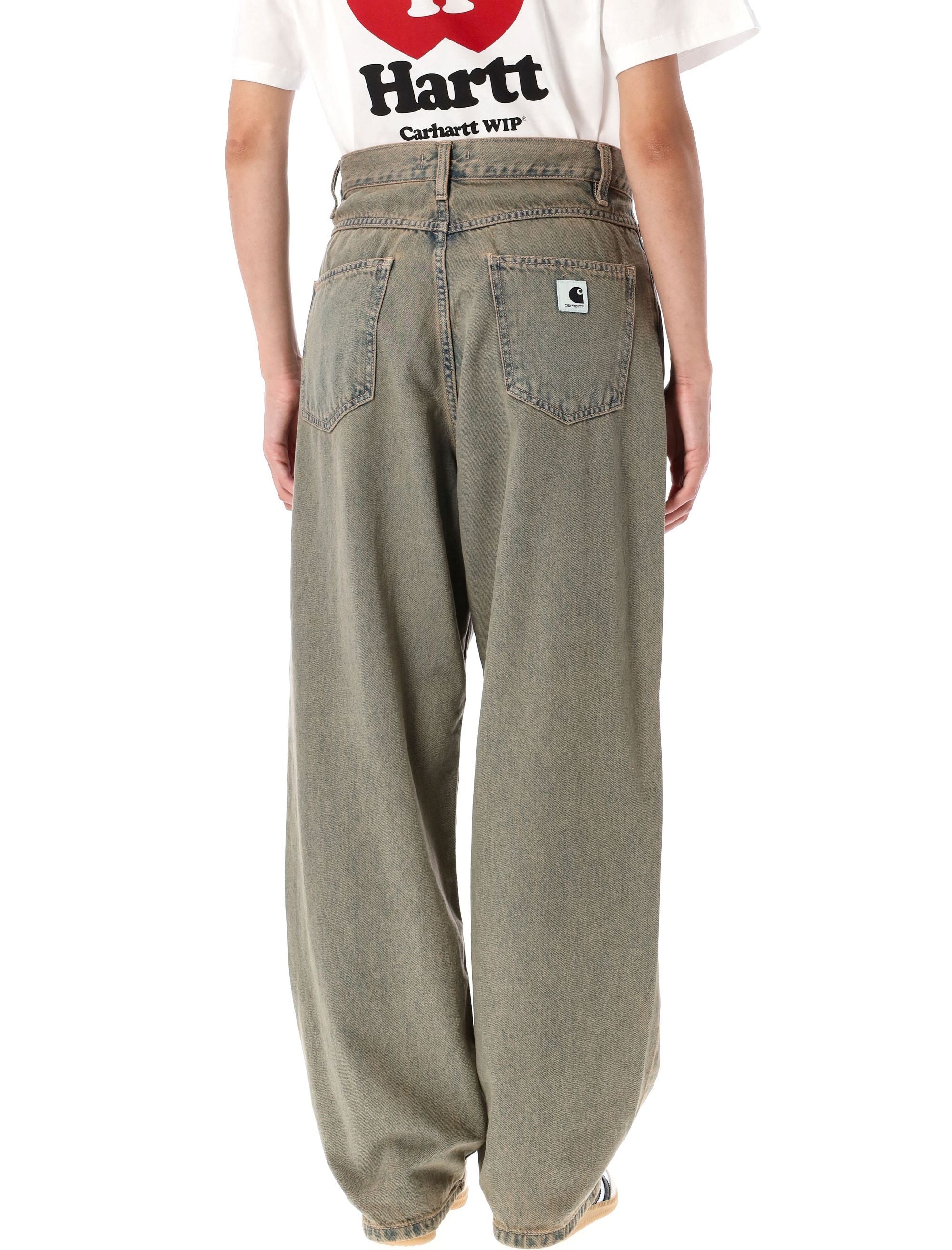Brandon denim pant Blue Leather Cotton Jean