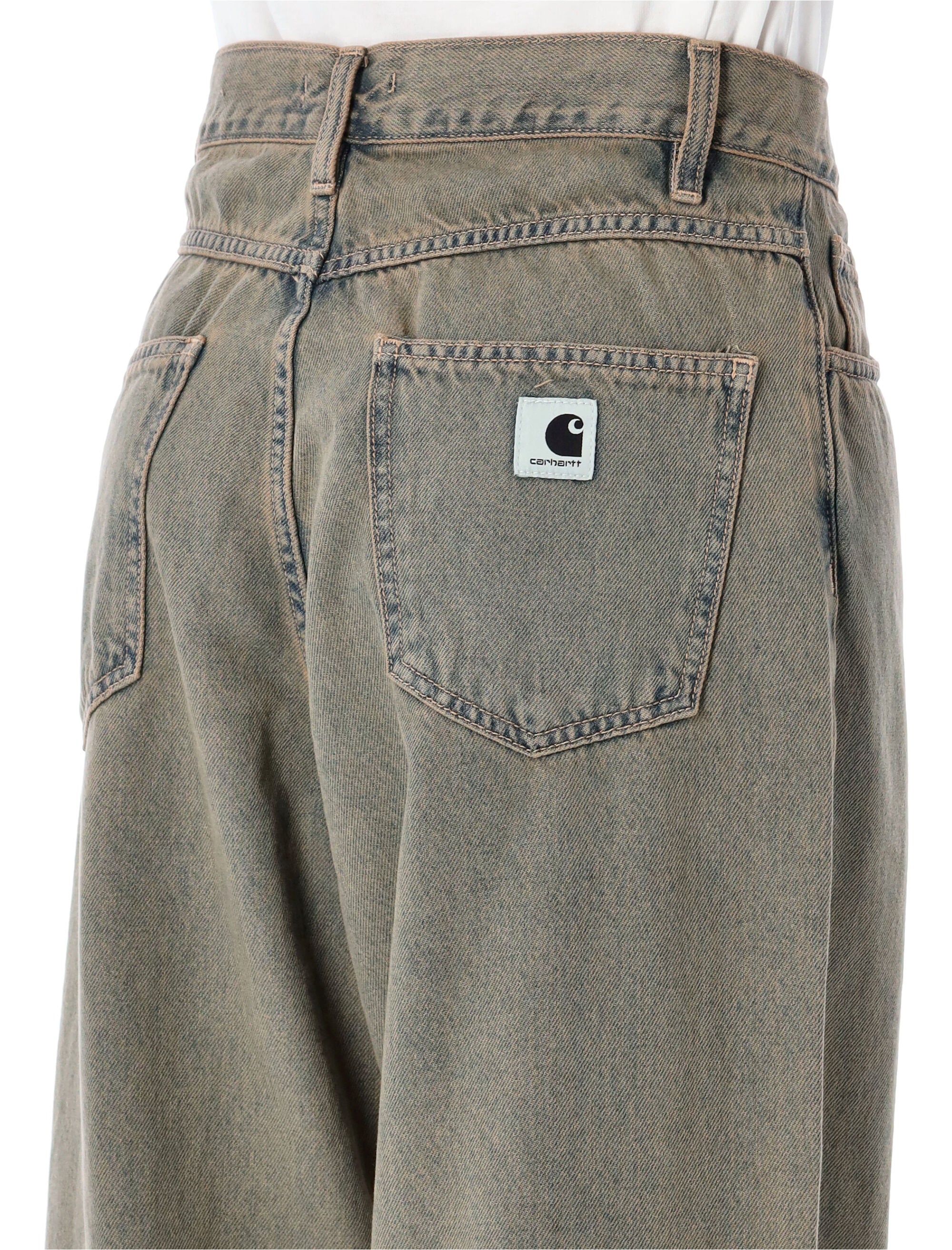 Brandon denim pant Blue Leather Cotton Jean