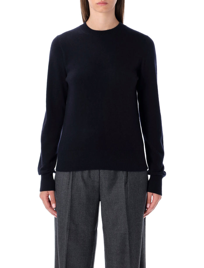 Rhea Navy Blue Wool Cashmere Crewneck Sweater