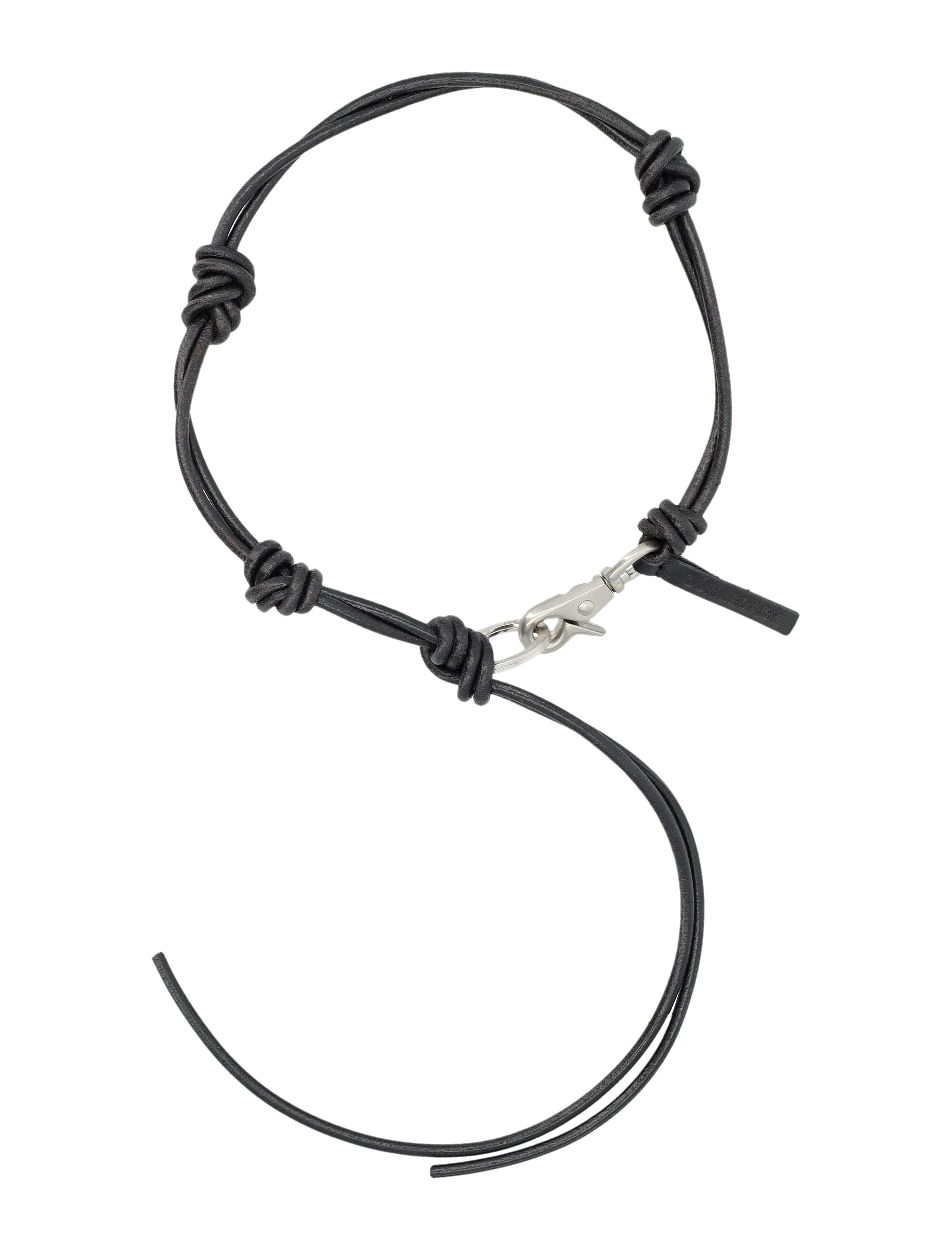 Our Legacy Udon Ladon Leather Necklace Black Cow
