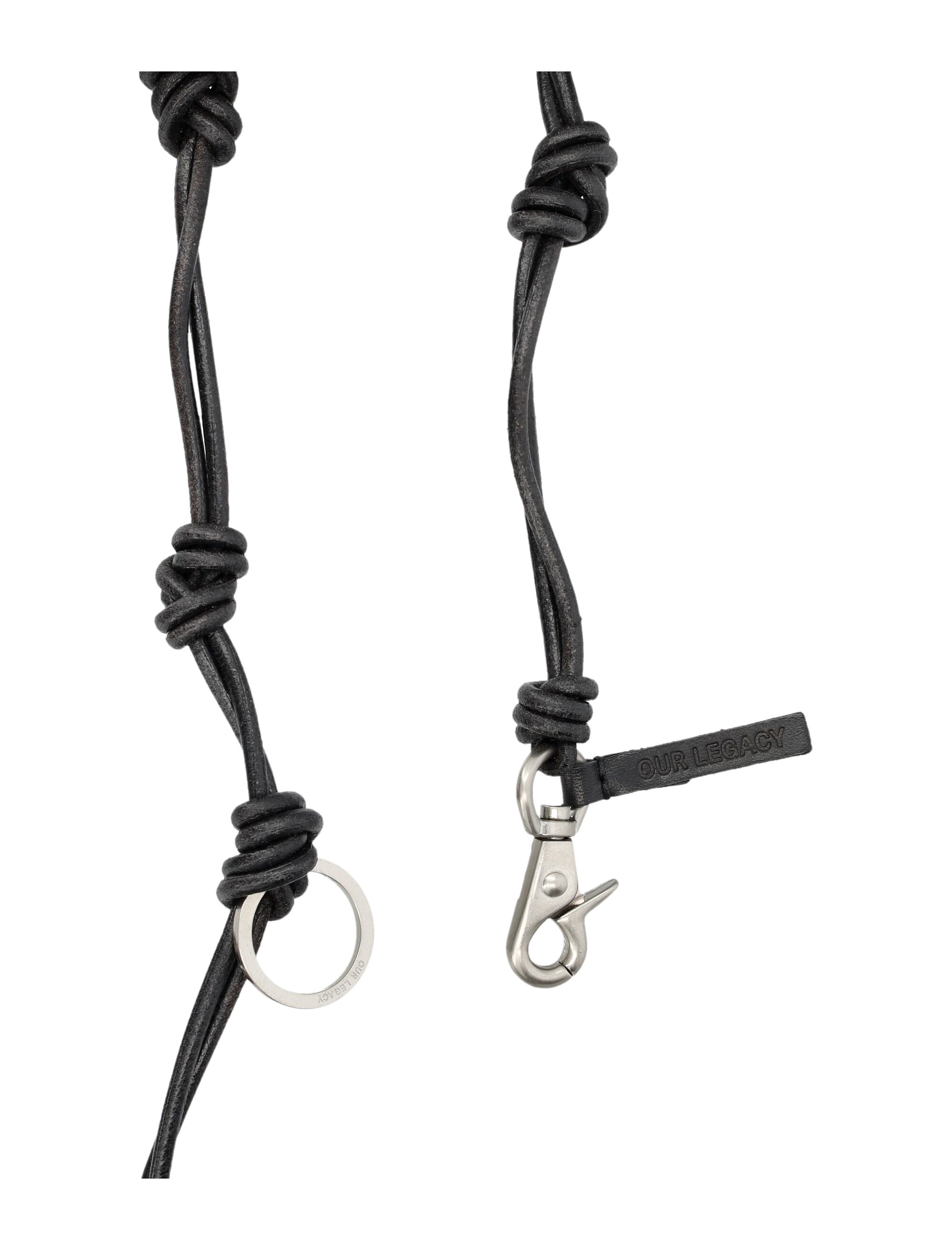 Our Legacy Udon Ladon Leather Necklace Black Cow