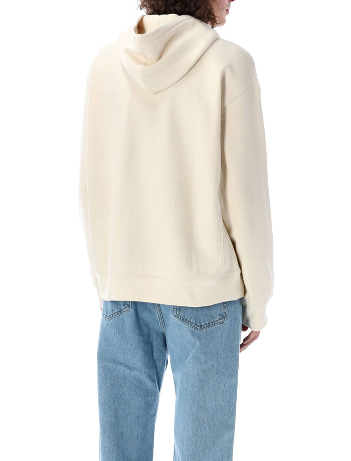 Hooded American Script Sweatshirt Natural Cotton