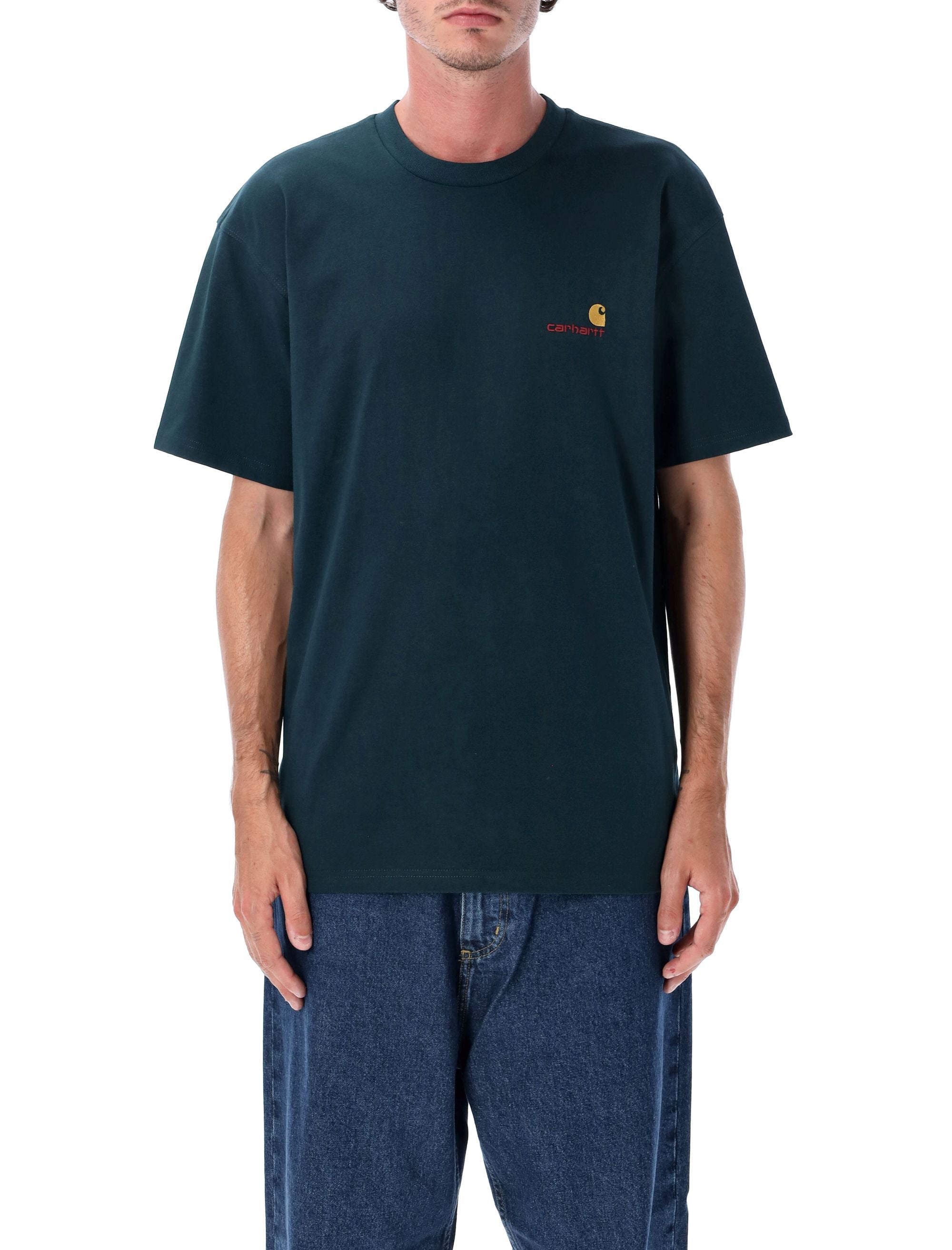 American script t-shirt Deep Lagoon Organic Cotton Tshirt