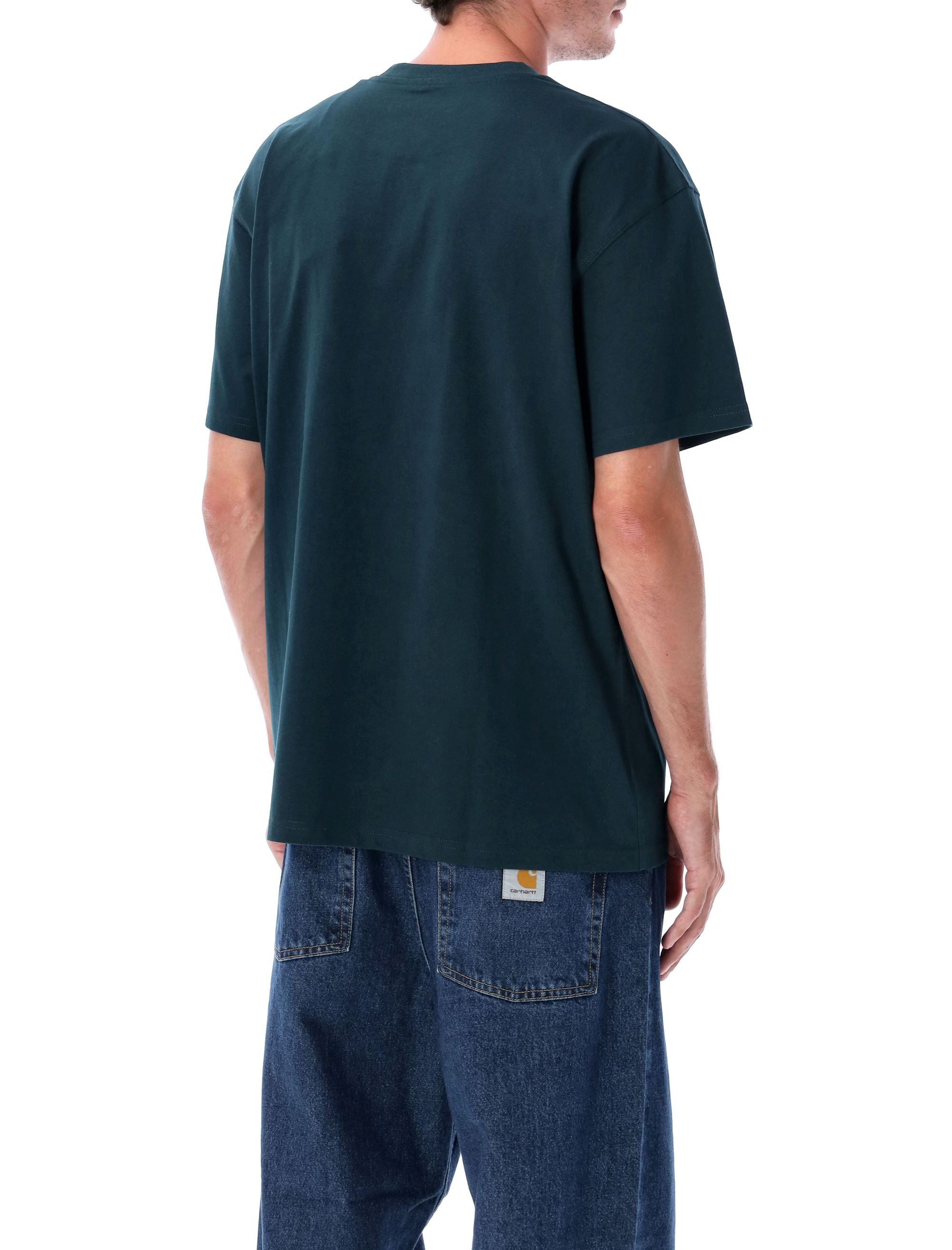 American script t-shirt Deep Lagoon Organic Cotton Tshirt