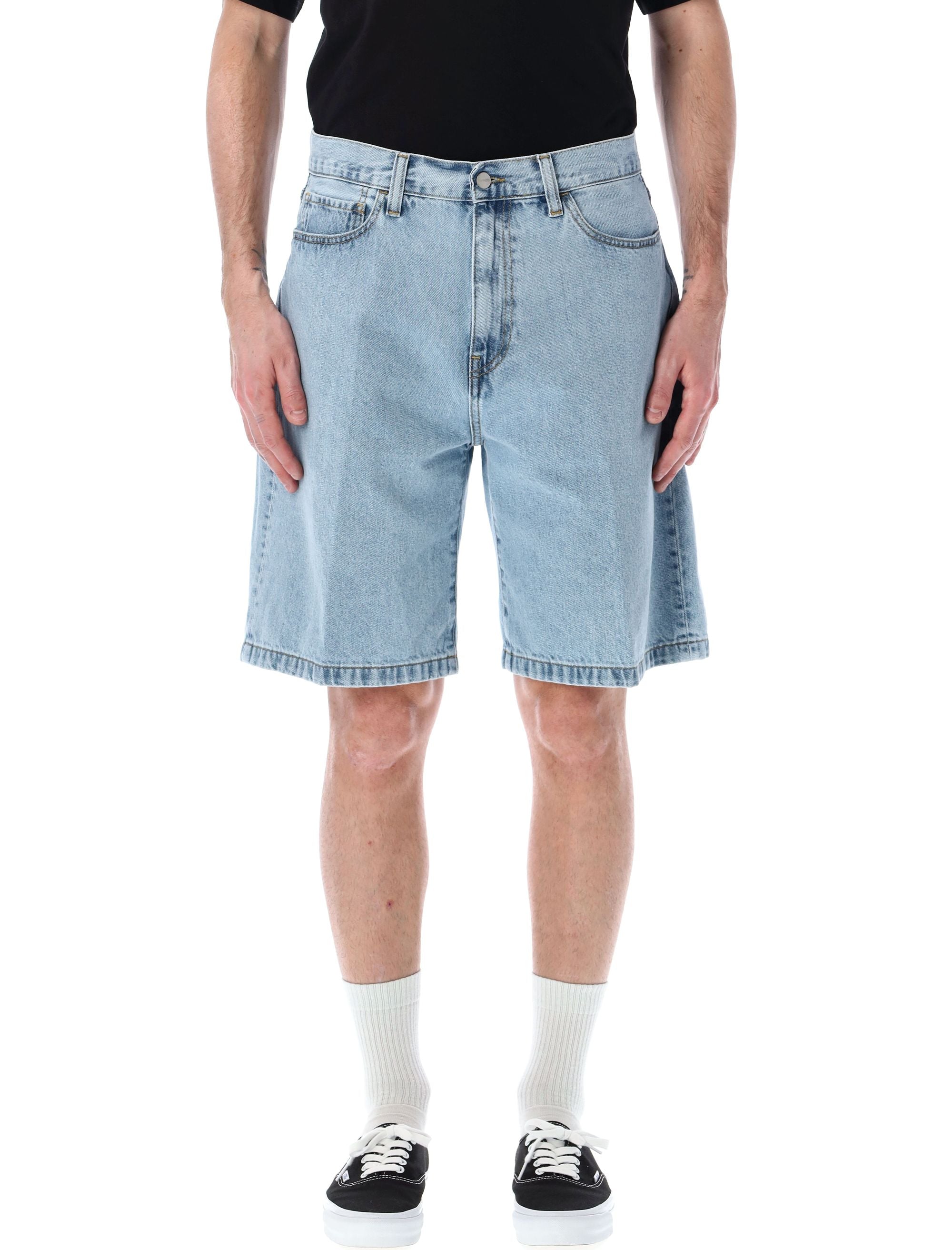 Landon short Blue Blitched Cotton