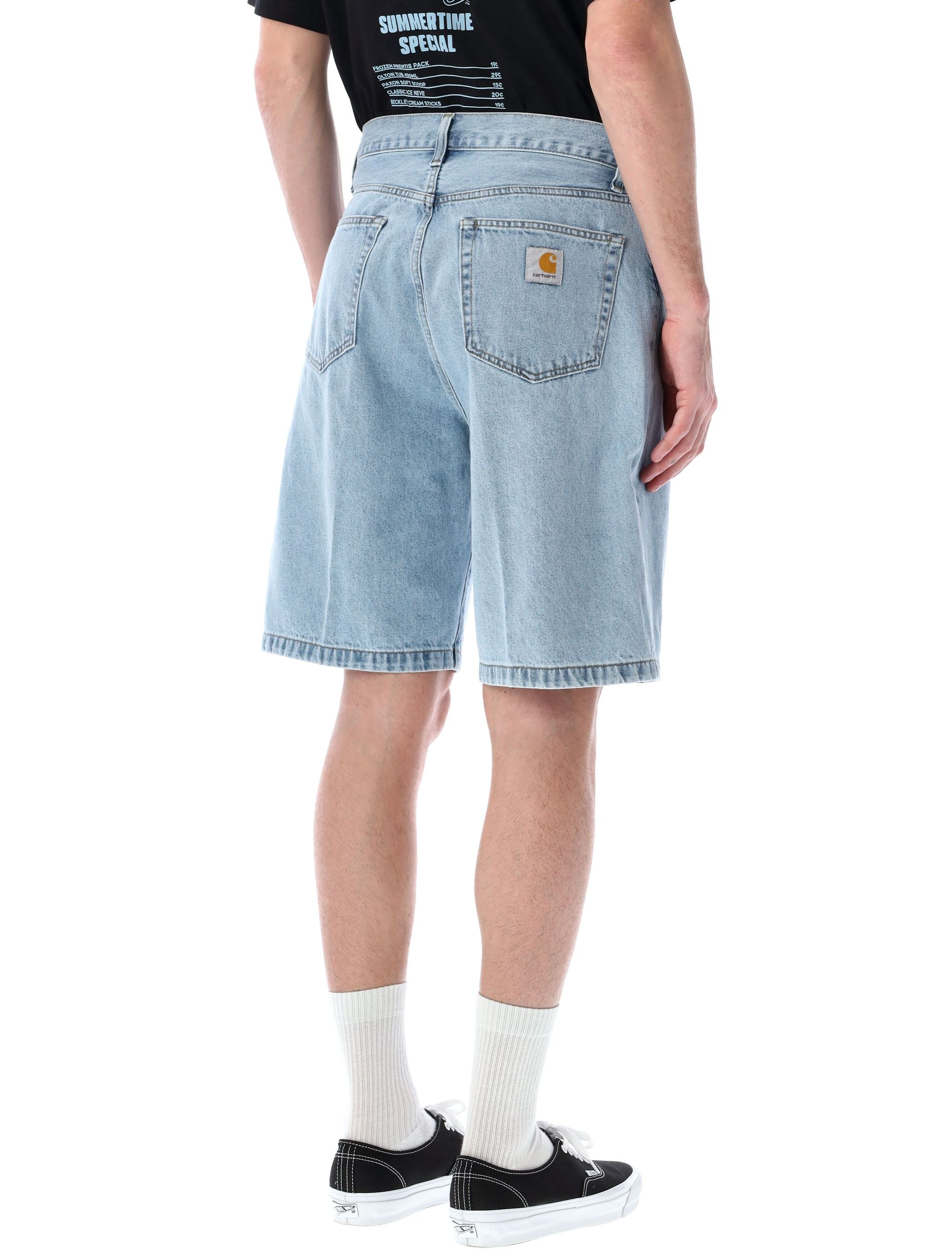 Landon short Blue Blitched Cotton