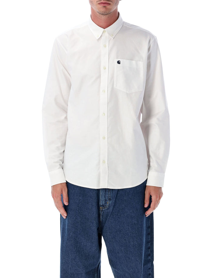 C-Logo Shirt White Cotton Oxford