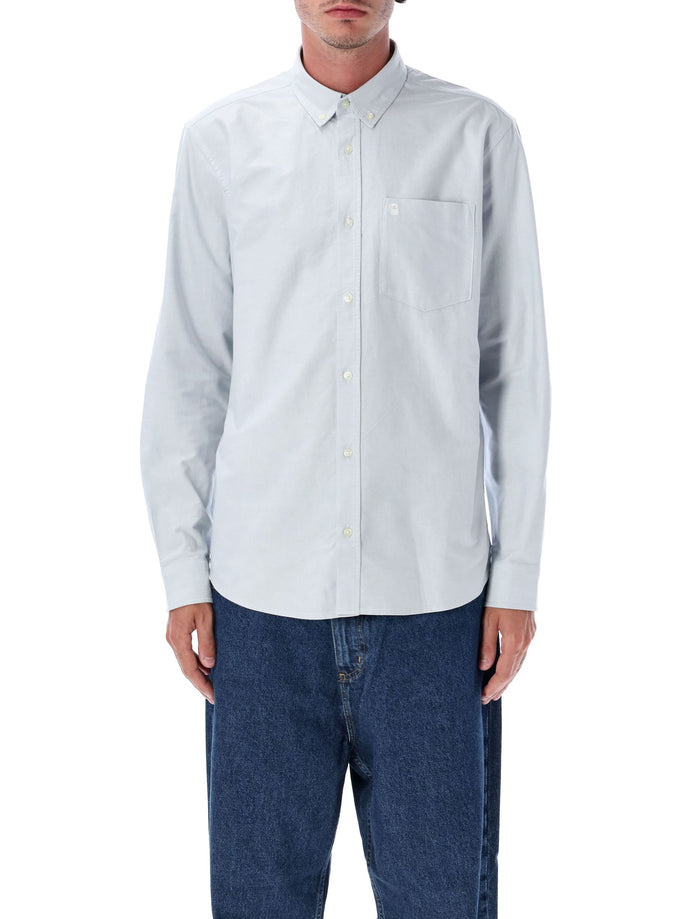 C-Logo Shirt Blue Fog Cotton Oxford