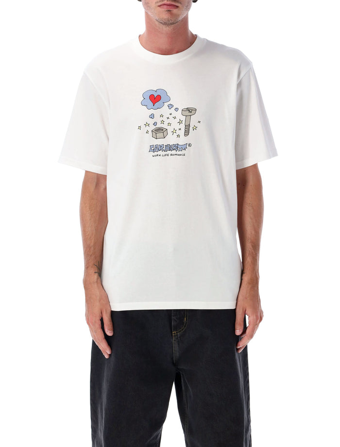 Work life roman t-shirt White Cotton Single Jersey 190 G M² Tshirt