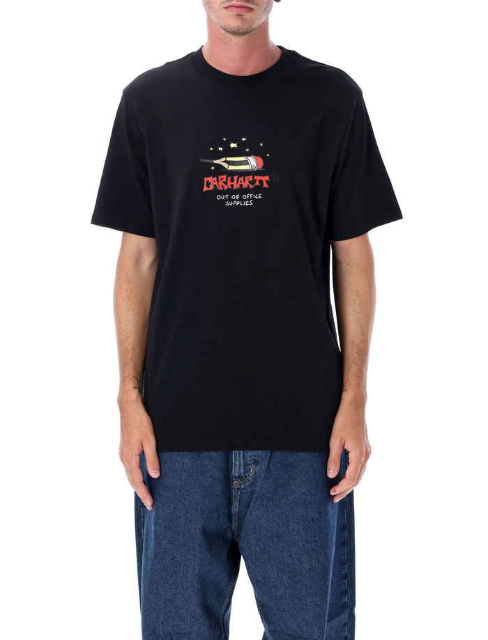 Work life roman t-shirt Black Cotton Single Jersey 190 G M² Tshirt