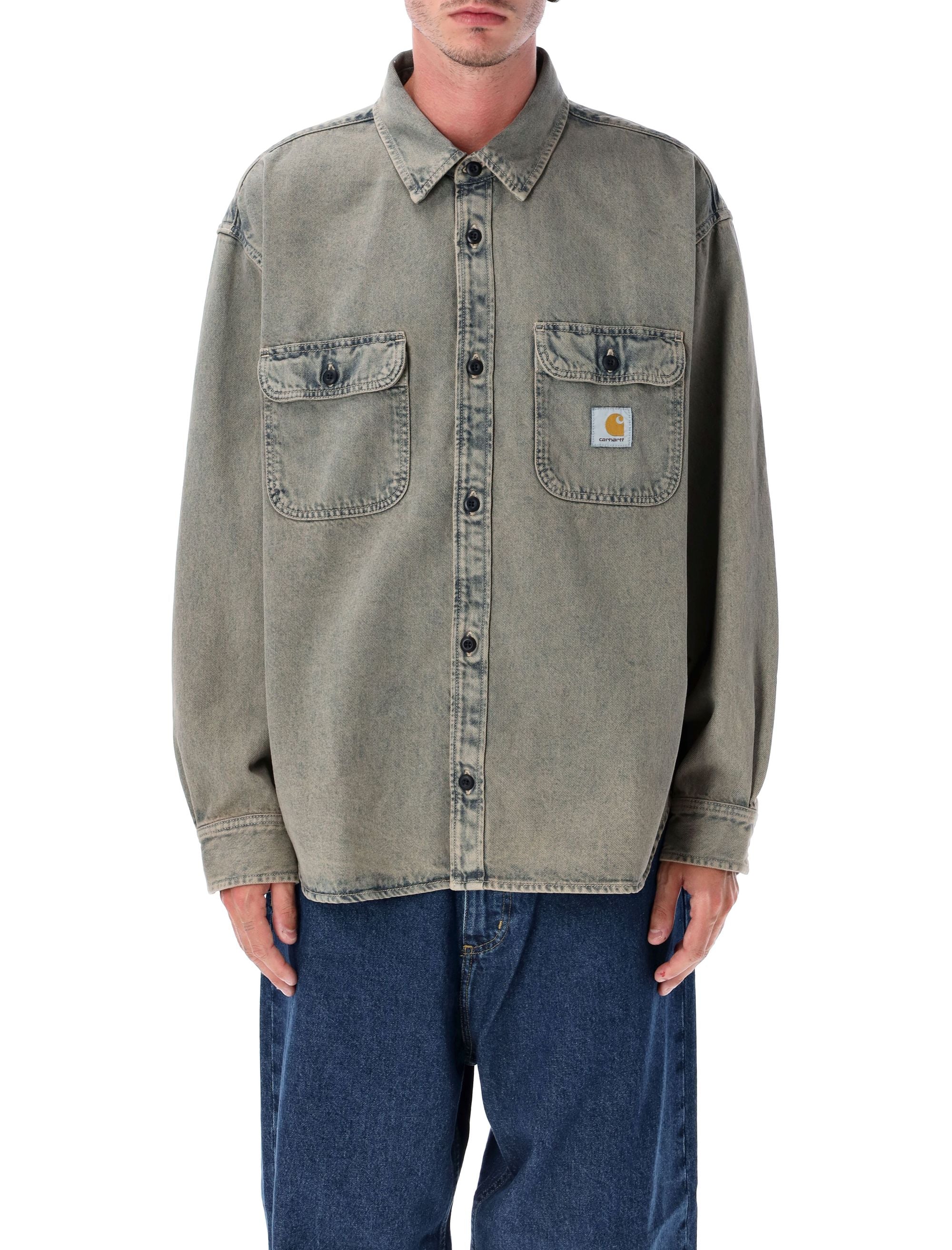 Tigan shirt jacket Blue Garment Dyed