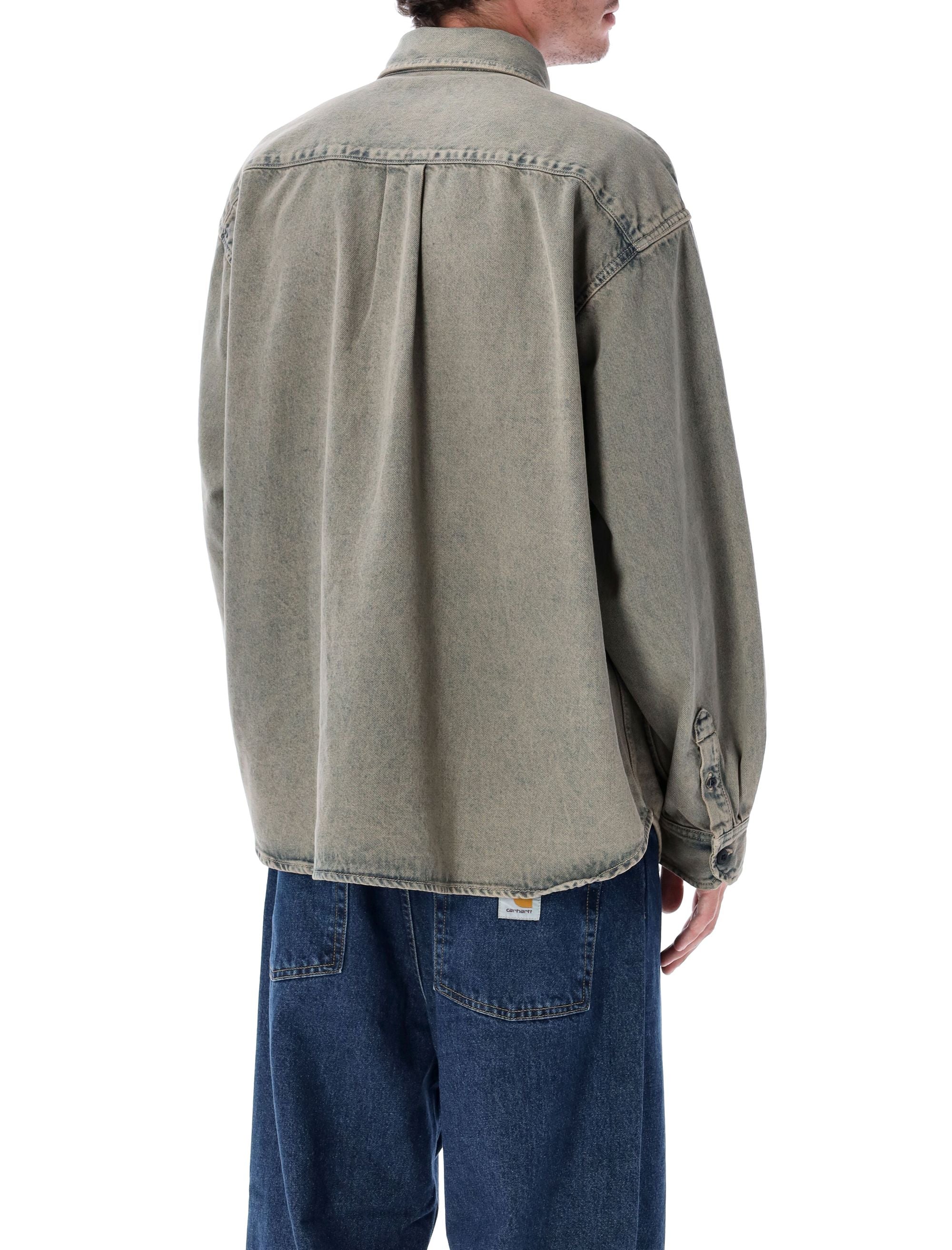 Tigan shirt jacket Blue Garment Dyed