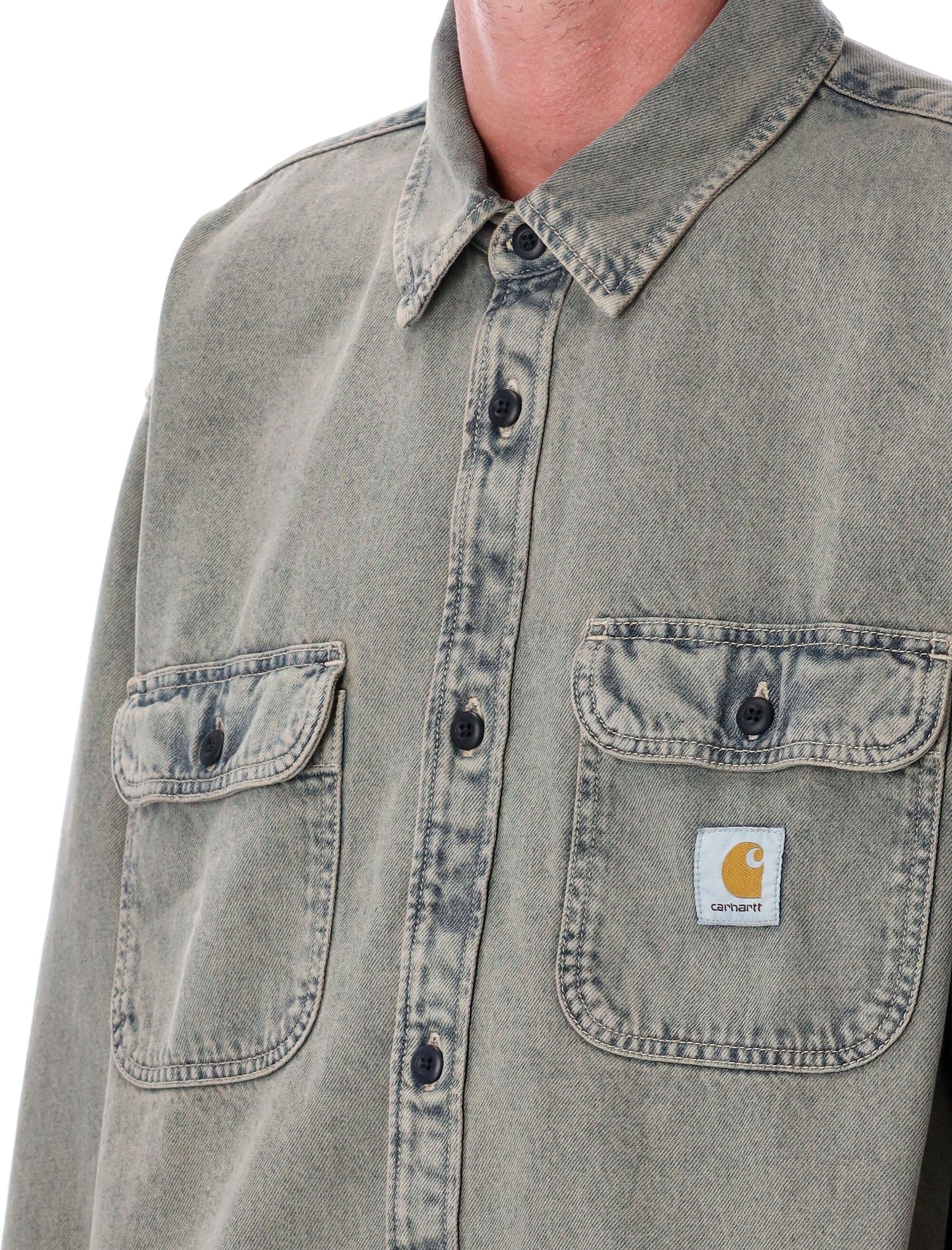 Tigan shirt jacket Blue Garment Dyed