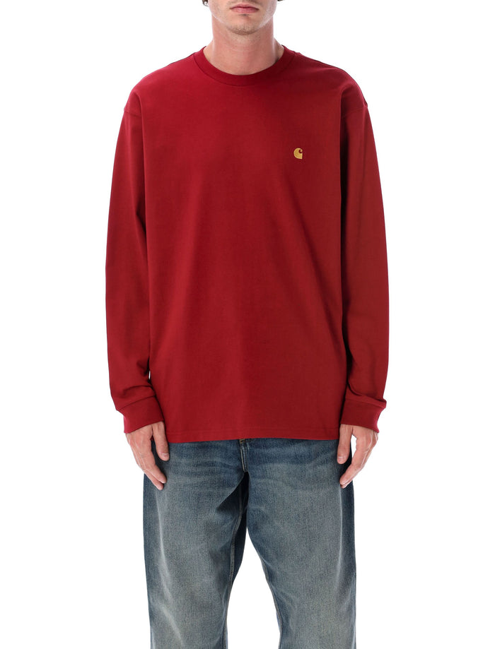 Carhartt Wip Cotton Chase Long Sleeve T-Shirt Scarlet / Gold