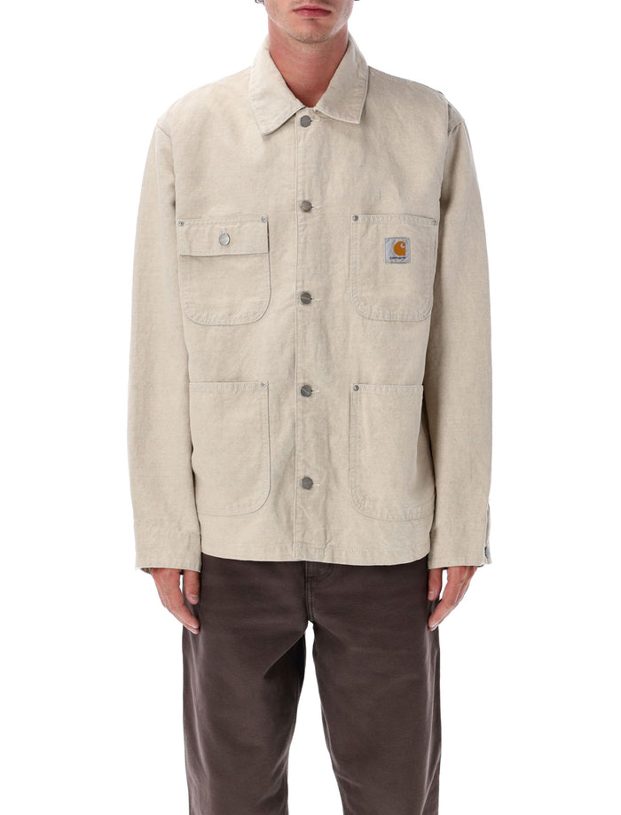 Walter Cotton-Linen Chore Coat Natural Jacket