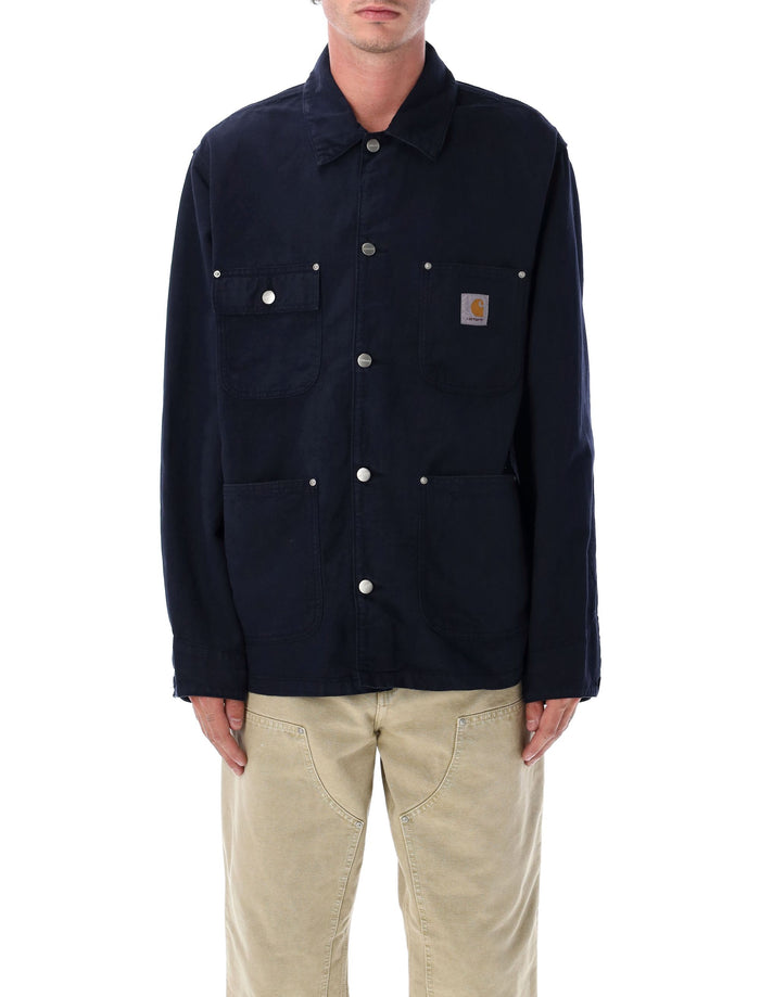 Walter Cotton-Linen Chore Coat Dark Navy Jacket