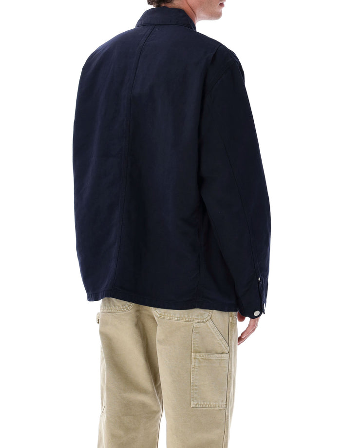 Walter Cotton-Linen Chore Coat Dark Navy Jacket