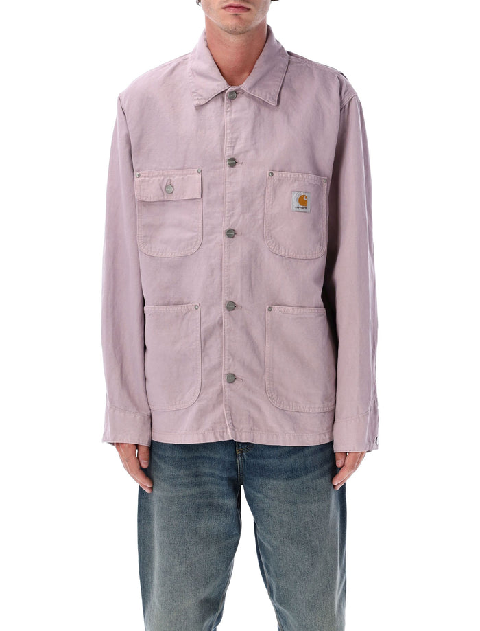 Walter Cotton-Linen Chore Coat Pink Fog Jacket