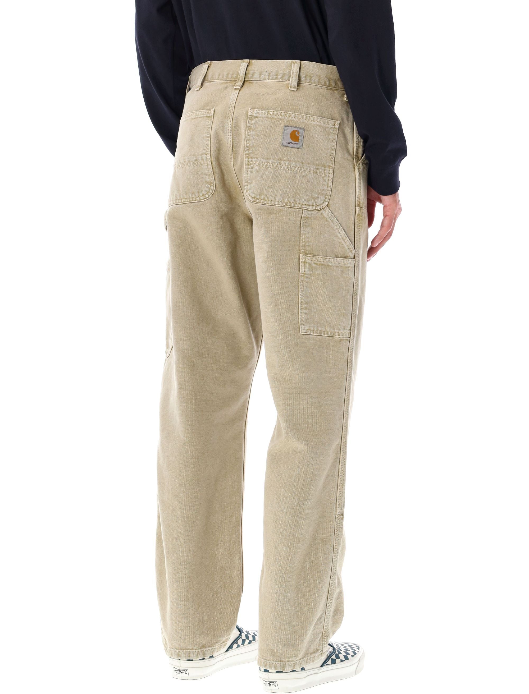 Double Knee Organic Canvas Pants Dusty H Brown Cotton