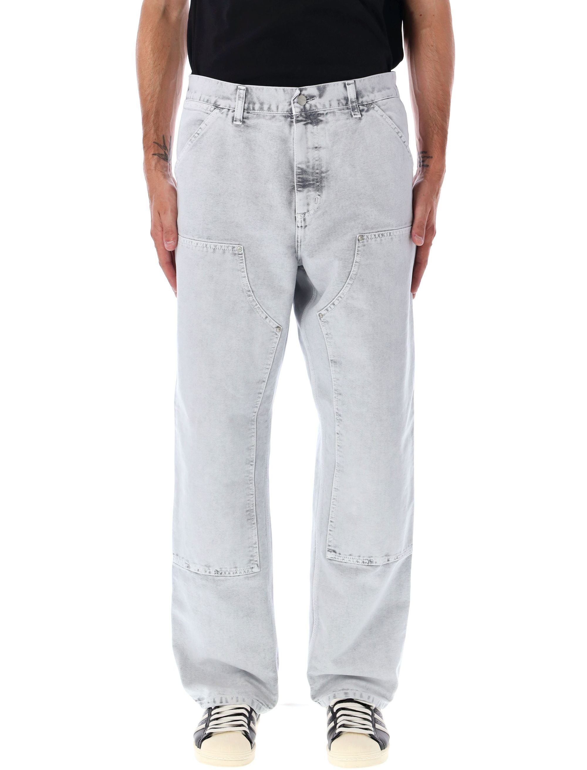 Double Knee Organic Canvas Pants Black Cotton