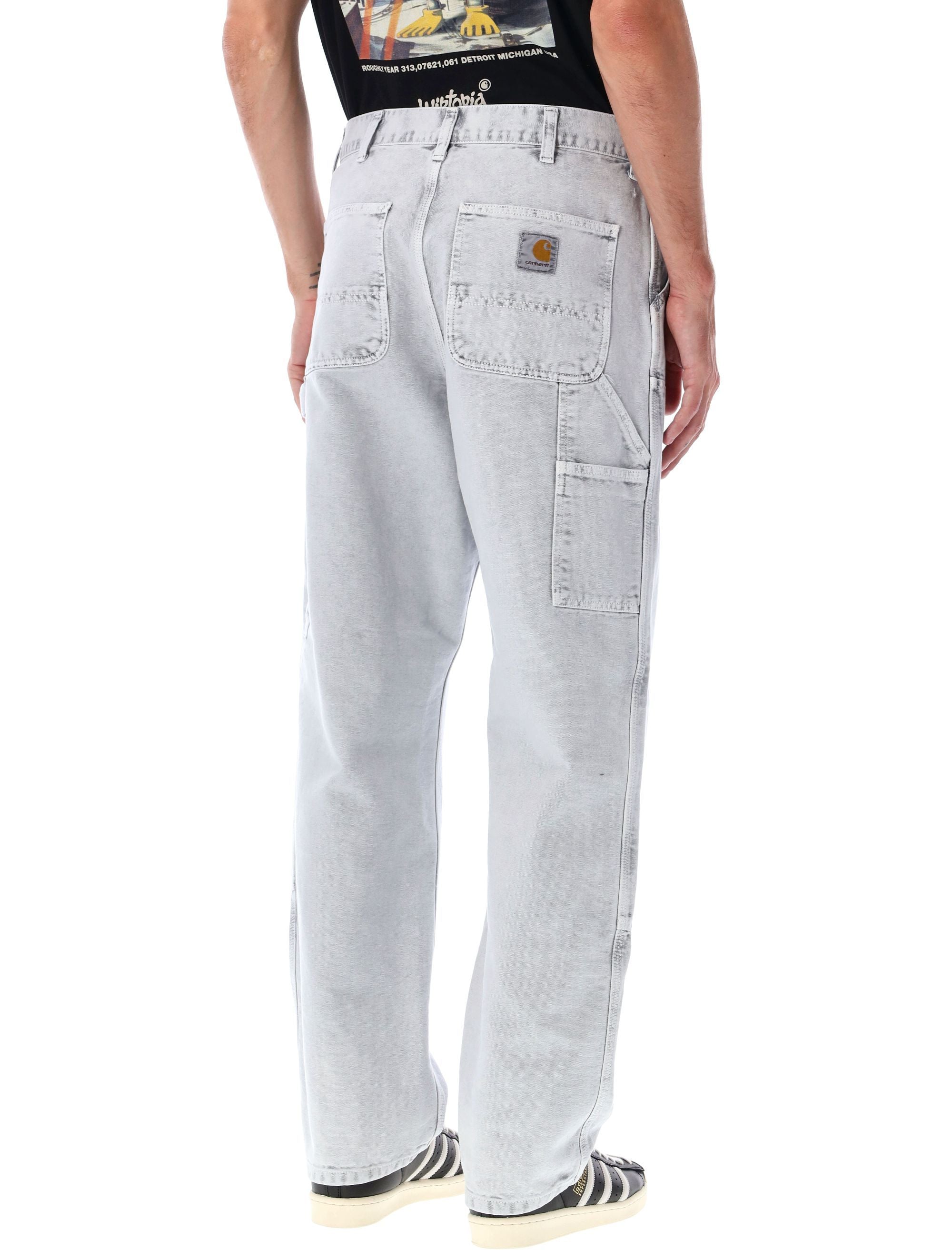 Double Knee Organic Canvas Pants Black Cotton
