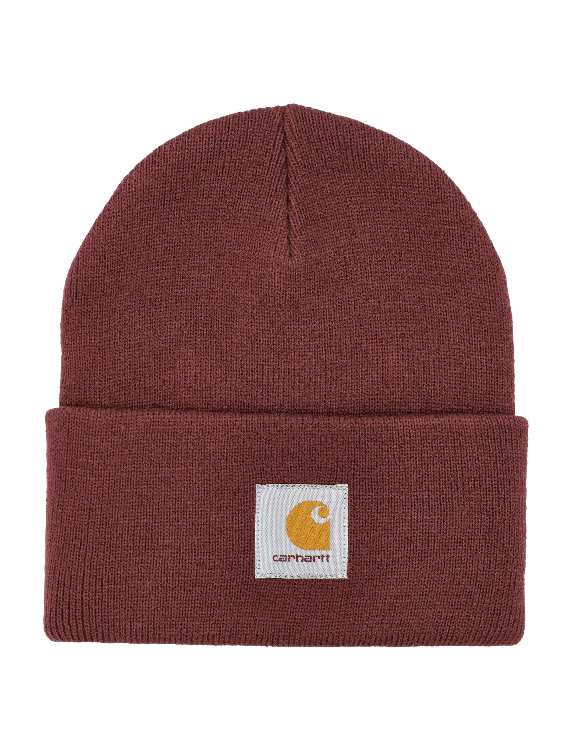 Carhartt WIP Logo Patch Beanie Burgundy Acrylic Hat