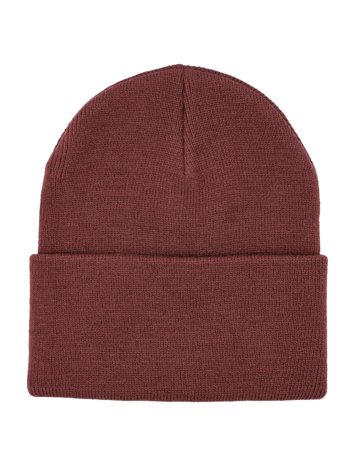 Carhartt WIP Logo Patch Beanie Burgundy Acrylic Hat