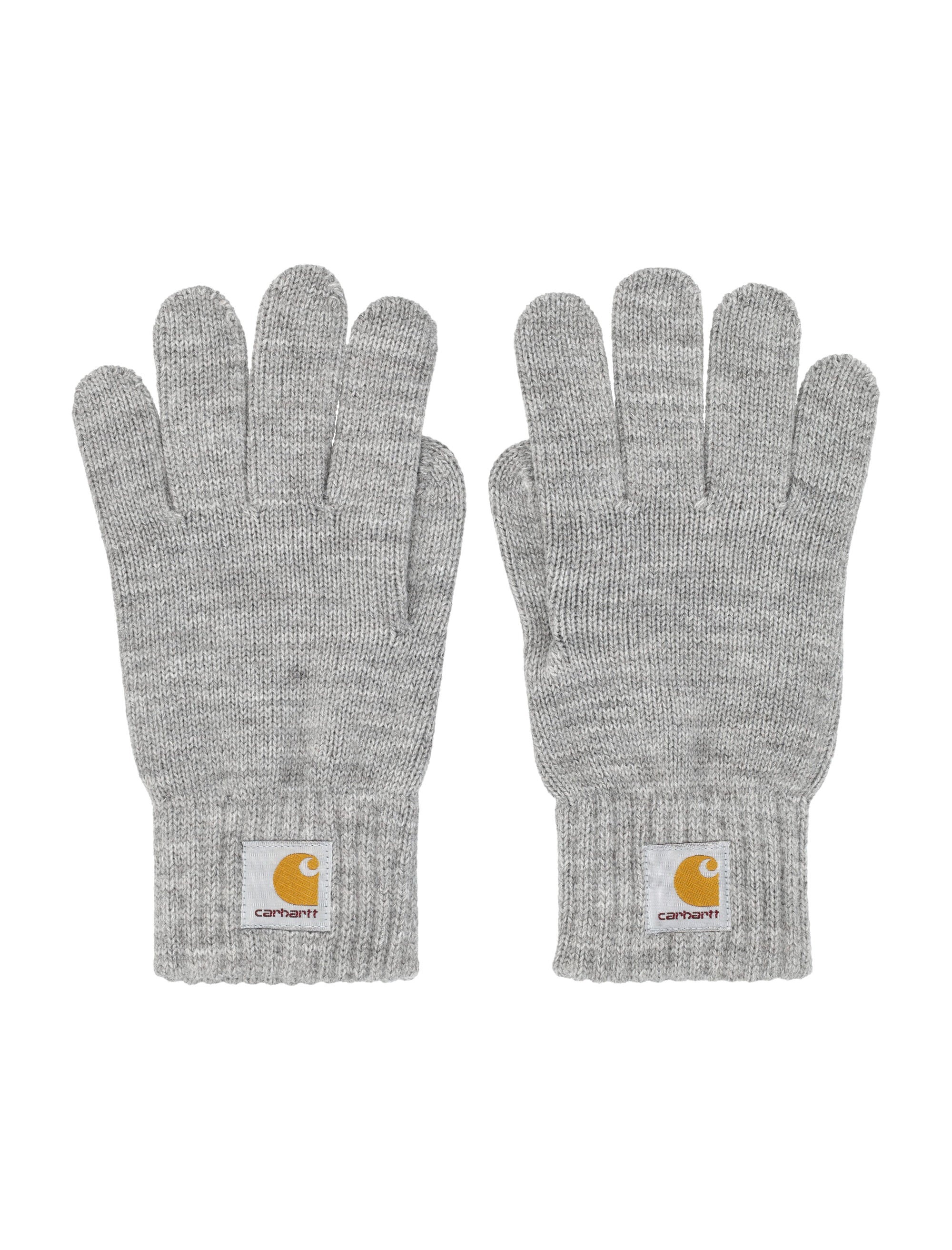 Carhartt WIP Watch gloves with ribbed cuffs Grey Heather Acrylic