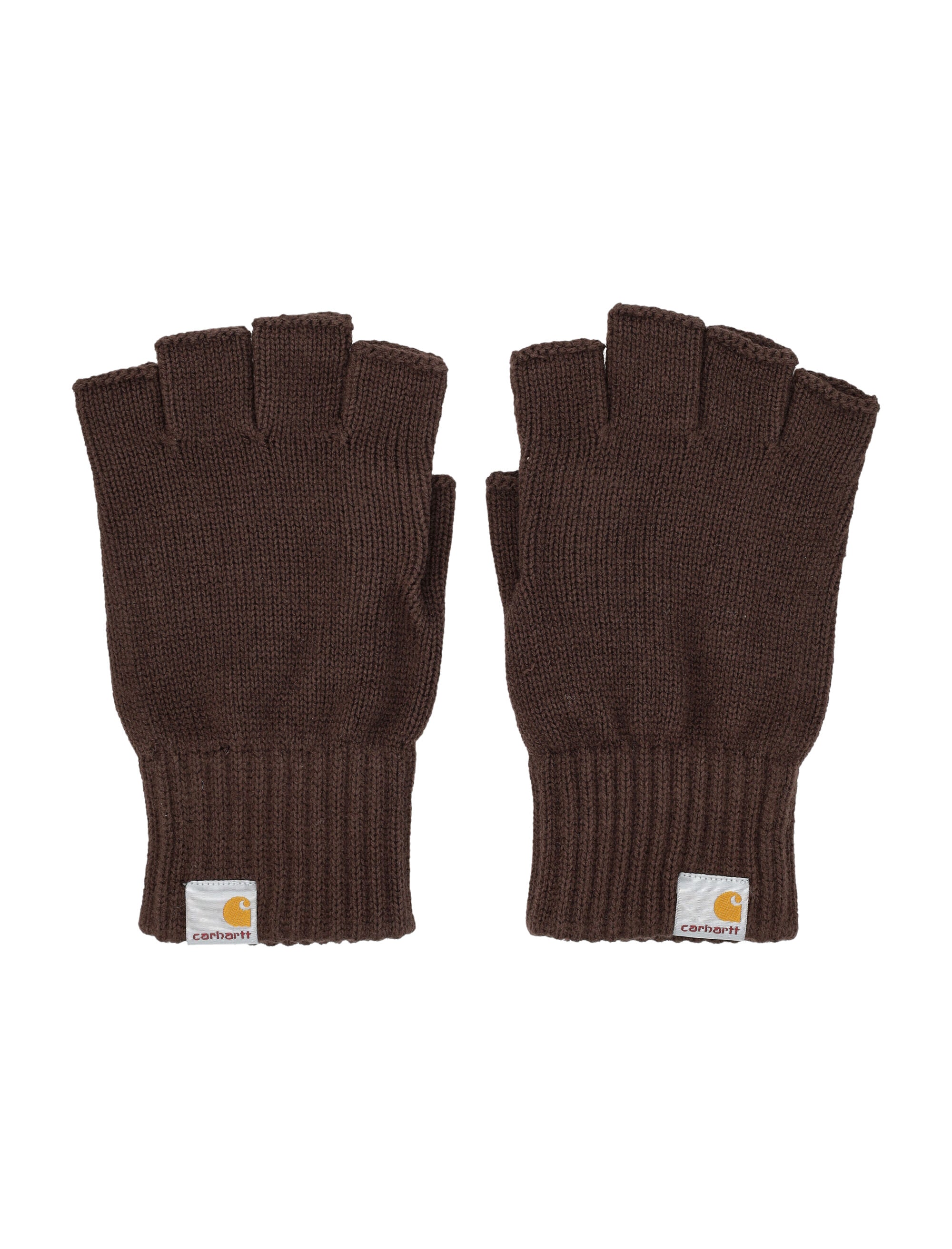 Carhartt WIP Logo fingerless knit mittens Palisander Acrylic Glove
