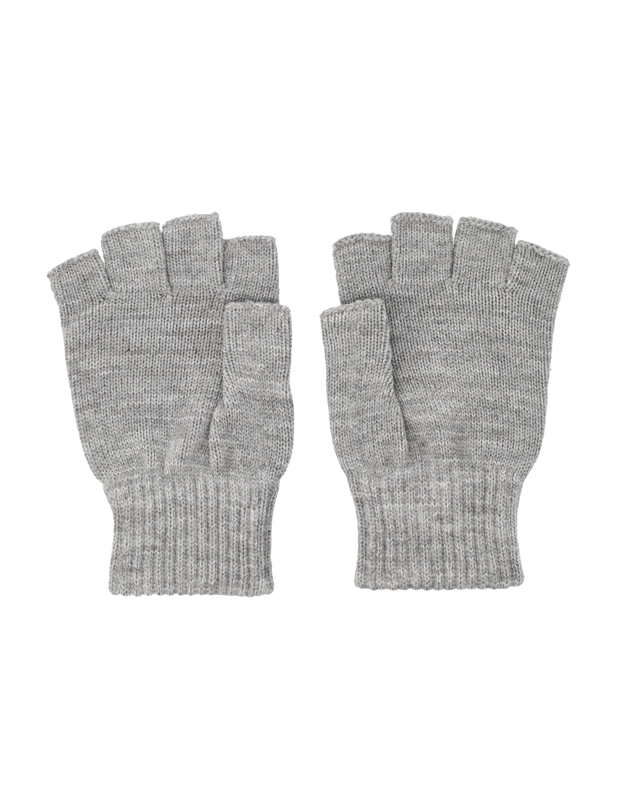 Carhartt WIP Logo fingerless knit mittens Grey Heather Acrylic Glove