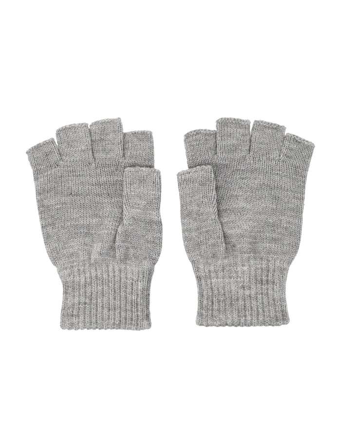 Carhartt WIP Logo fingerless knit mittens Grey Heather Acrylic Glove