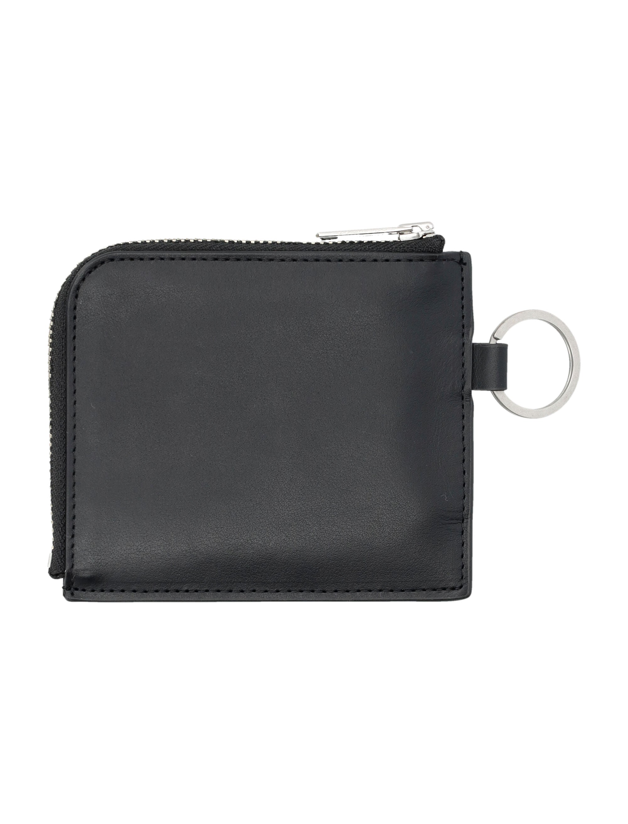 Double Vegas zip wallet Black Cow Leather