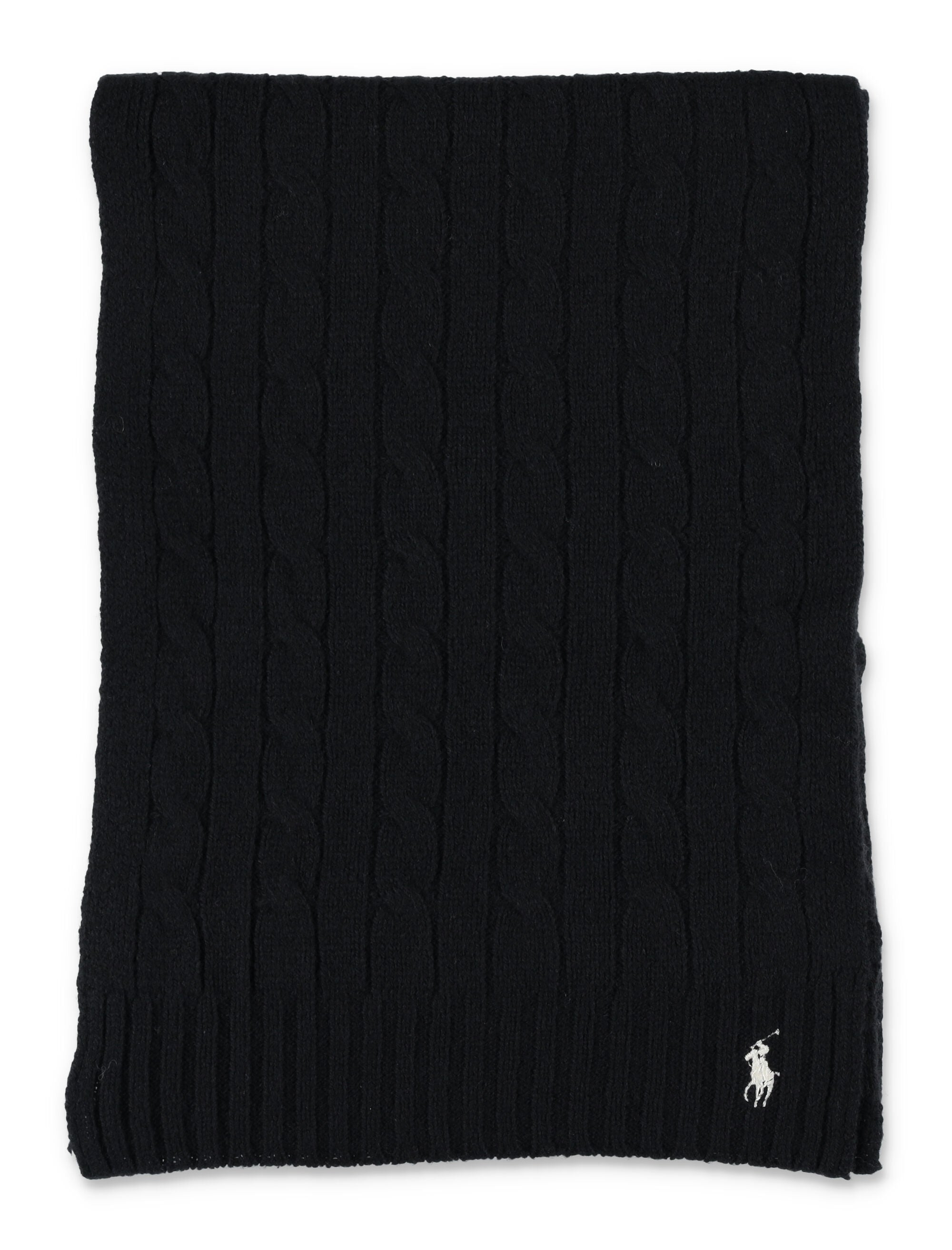 Polo Ralph Lauren Cable Wool-Cashmere Scarf Black