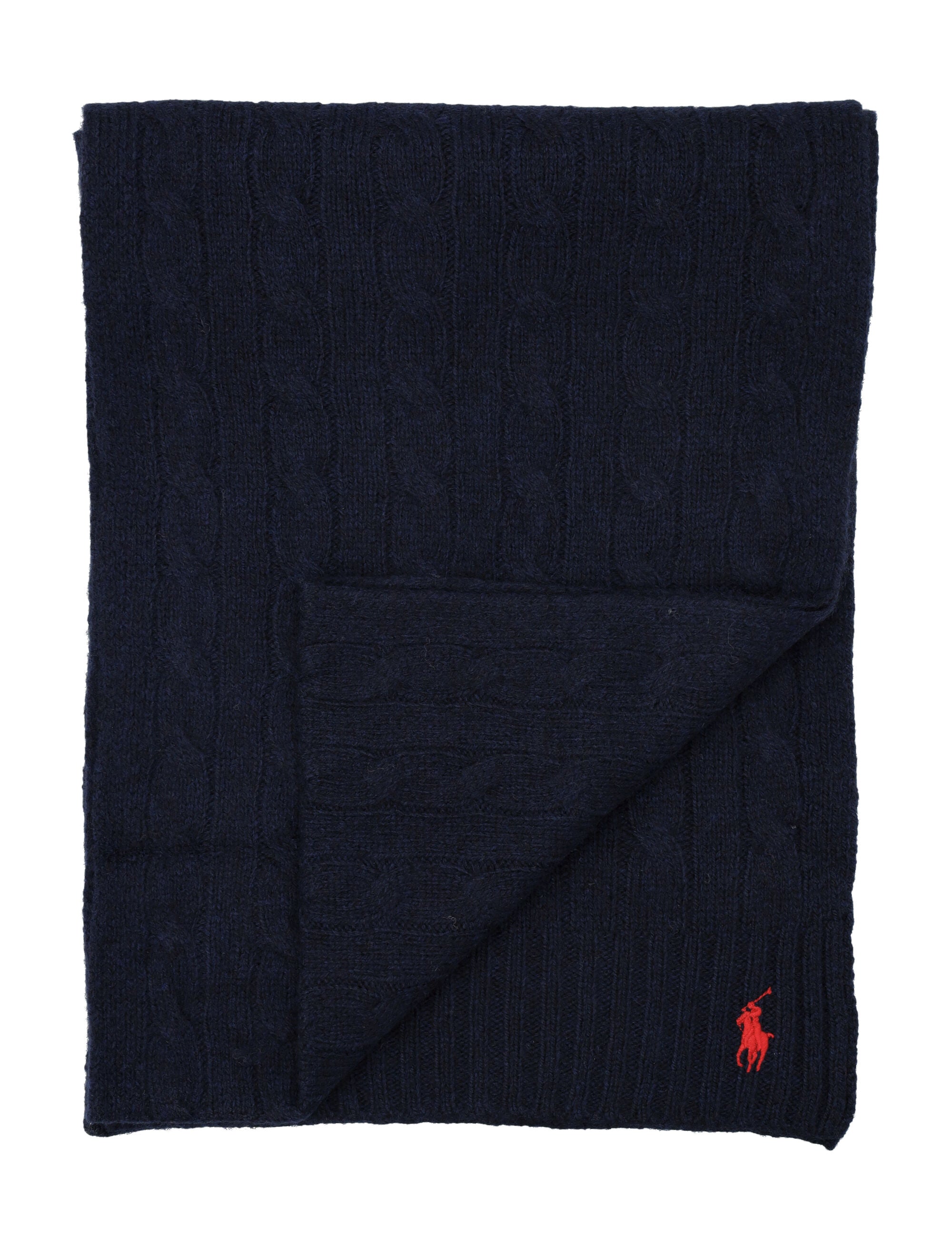 Polo Ralph Lauren Cable Wool-Cashmere Scarf Hunter Navy