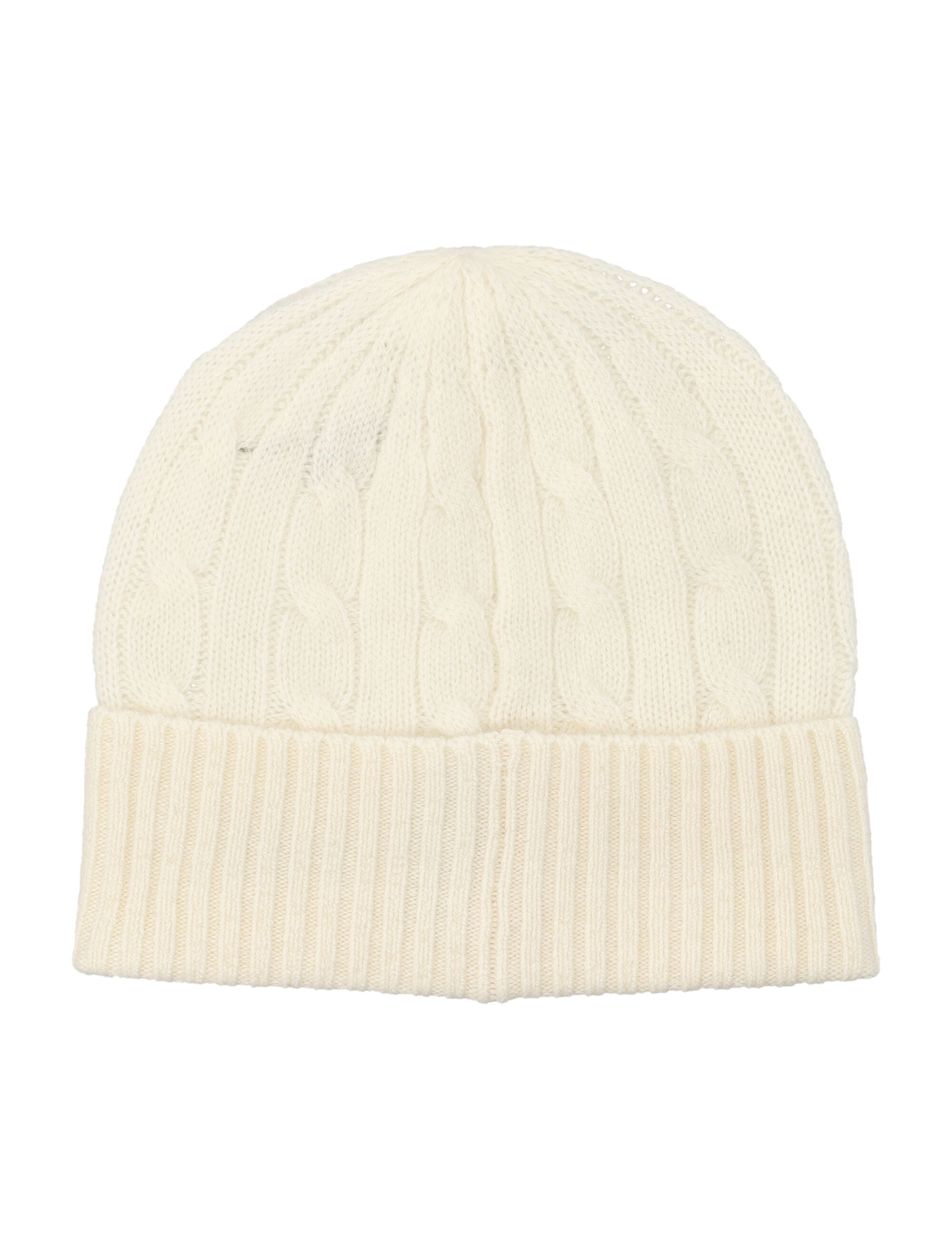 Polo Ralph Lauren Cable Wool-Cashmere Beanie Cream Hat