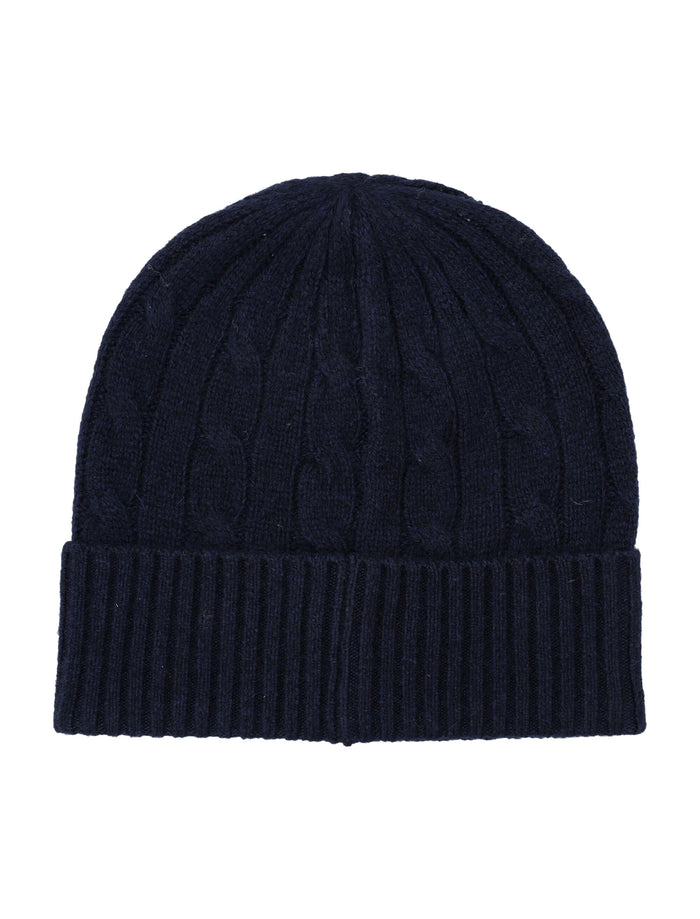 Polo Ralph Lauren Cable Wool-Cashmere Beanie Hunter Navy Hat